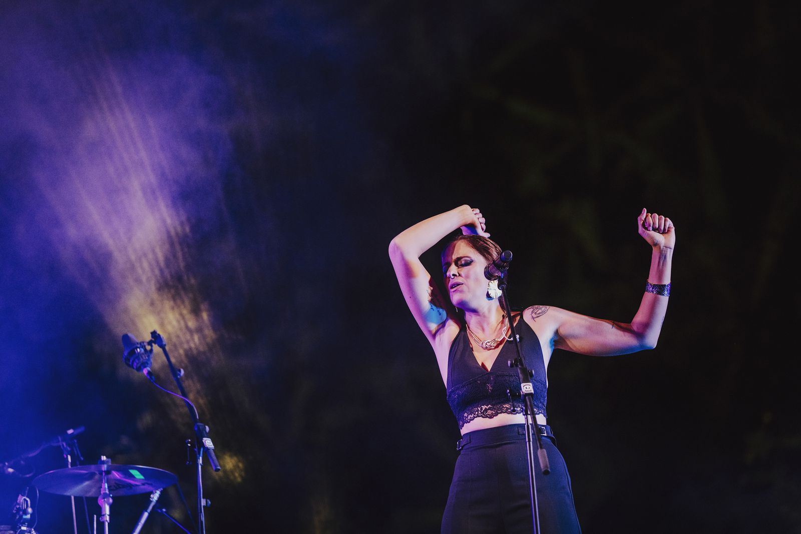 La malagueña María Peláe durante un concierto