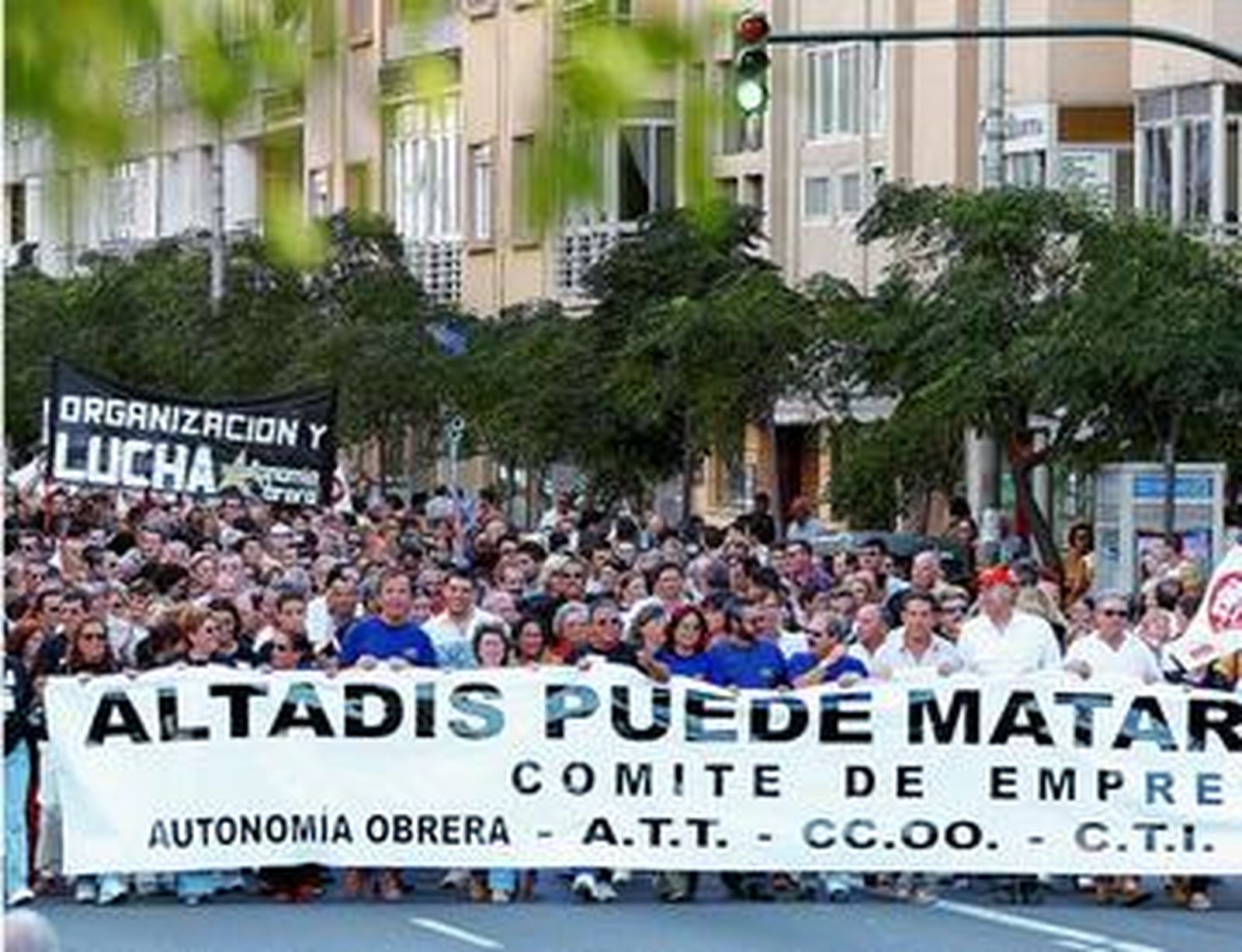 Una de las manifestaciones de Altadis contra uno de los recortes de empleo.