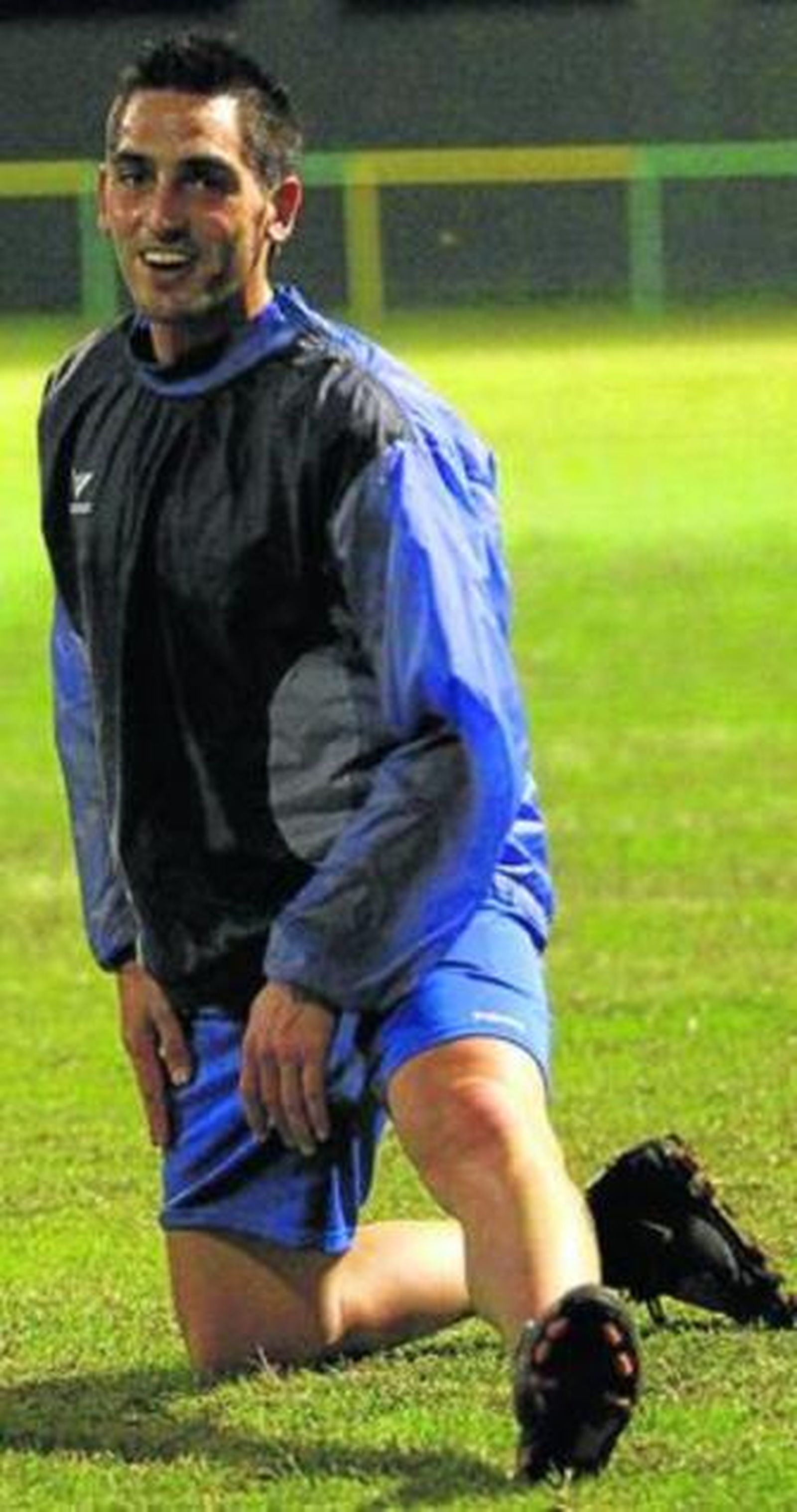 Dani Guerrero, en un entrenamiento en Los Barrios.