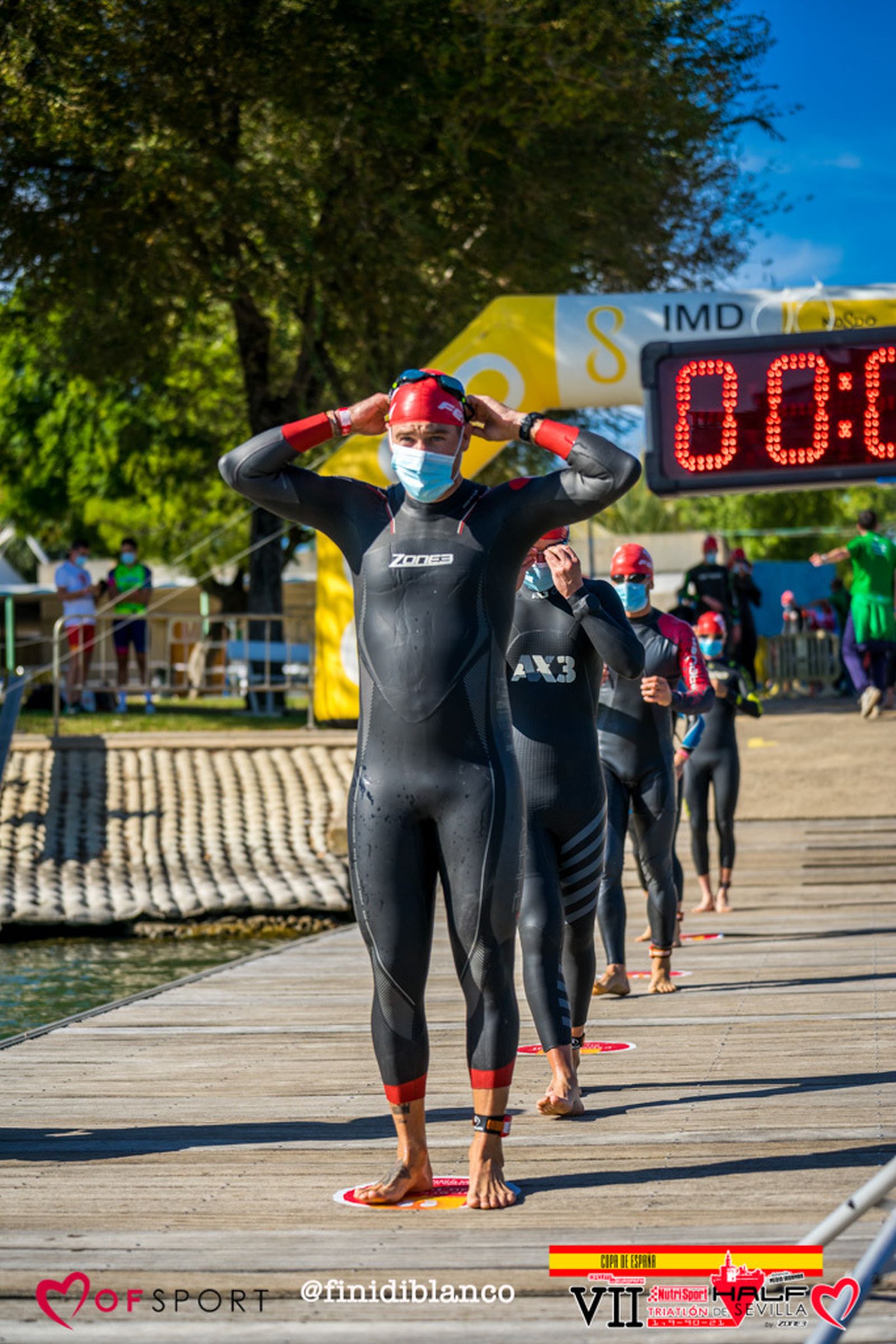 El sector de natación con las distancias correspondientes.