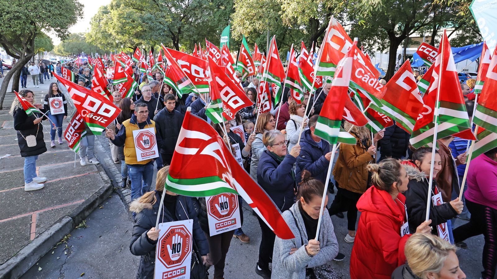 Participantes en la manifestación.