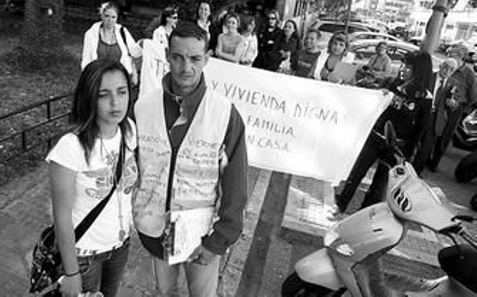 Rocío Gómez y Juan José Avilés, en las inmediaciones de Salesianos, desde donde partió la manifestación.