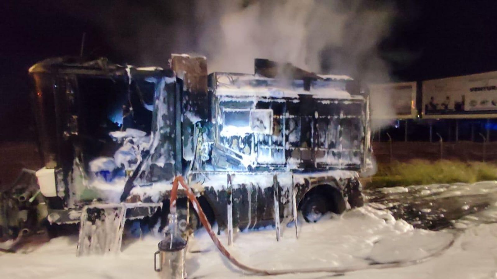 Estado en el que quedó la barredora.