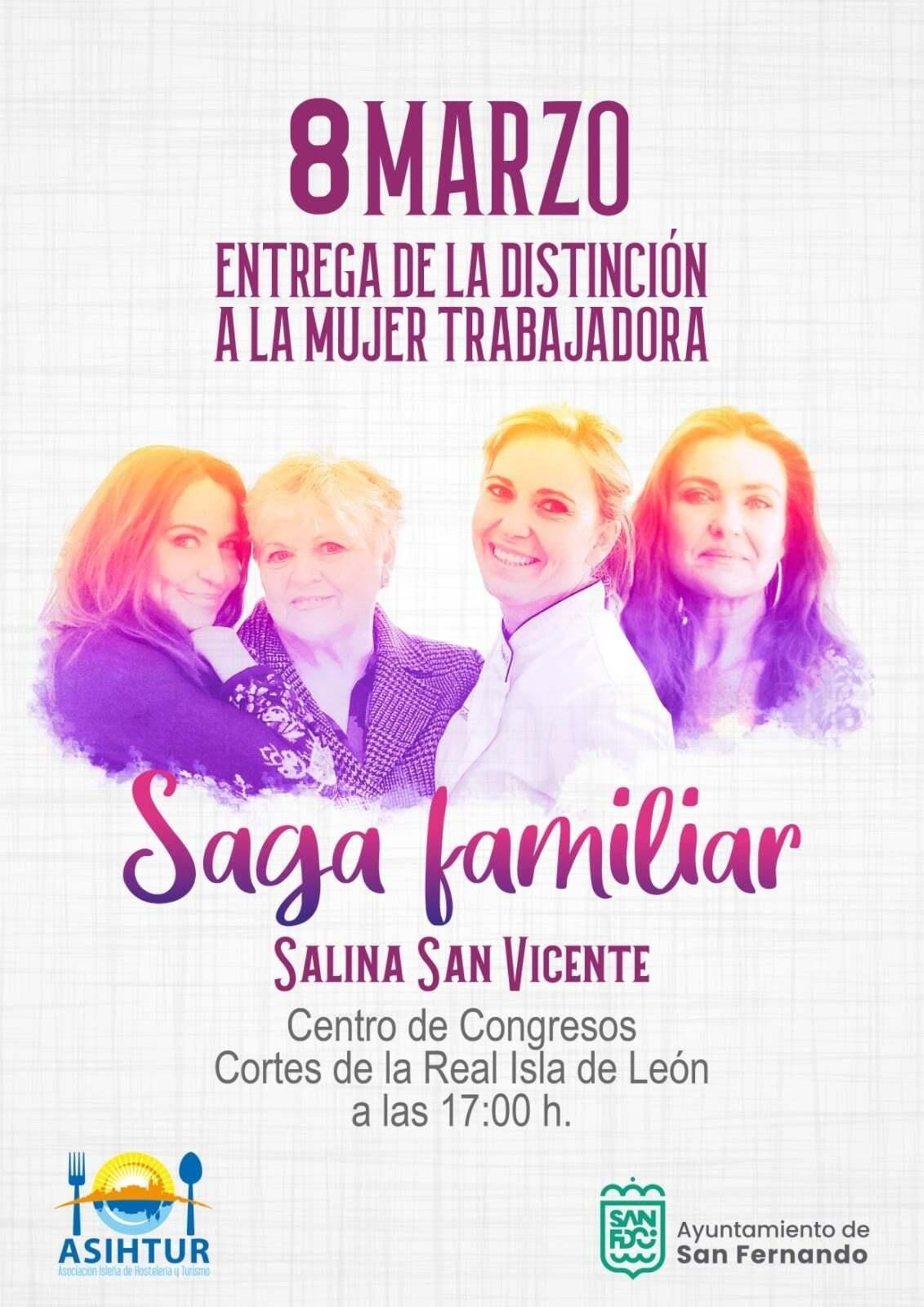 Cartel editado por Asihtur para anunciar la entrega del premio a la saga familiar de la Salina San Vicente.