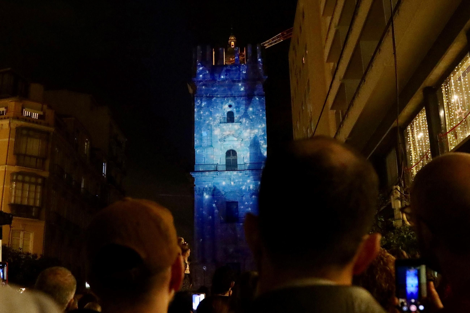 El 'video mapping' navideño de la Catedral de Málaga, en fotos