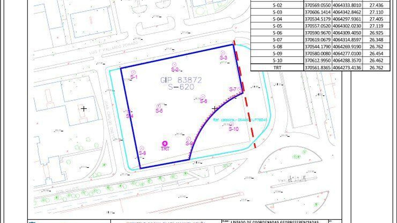 Plano de la parcela del CaixaForum Málaga.