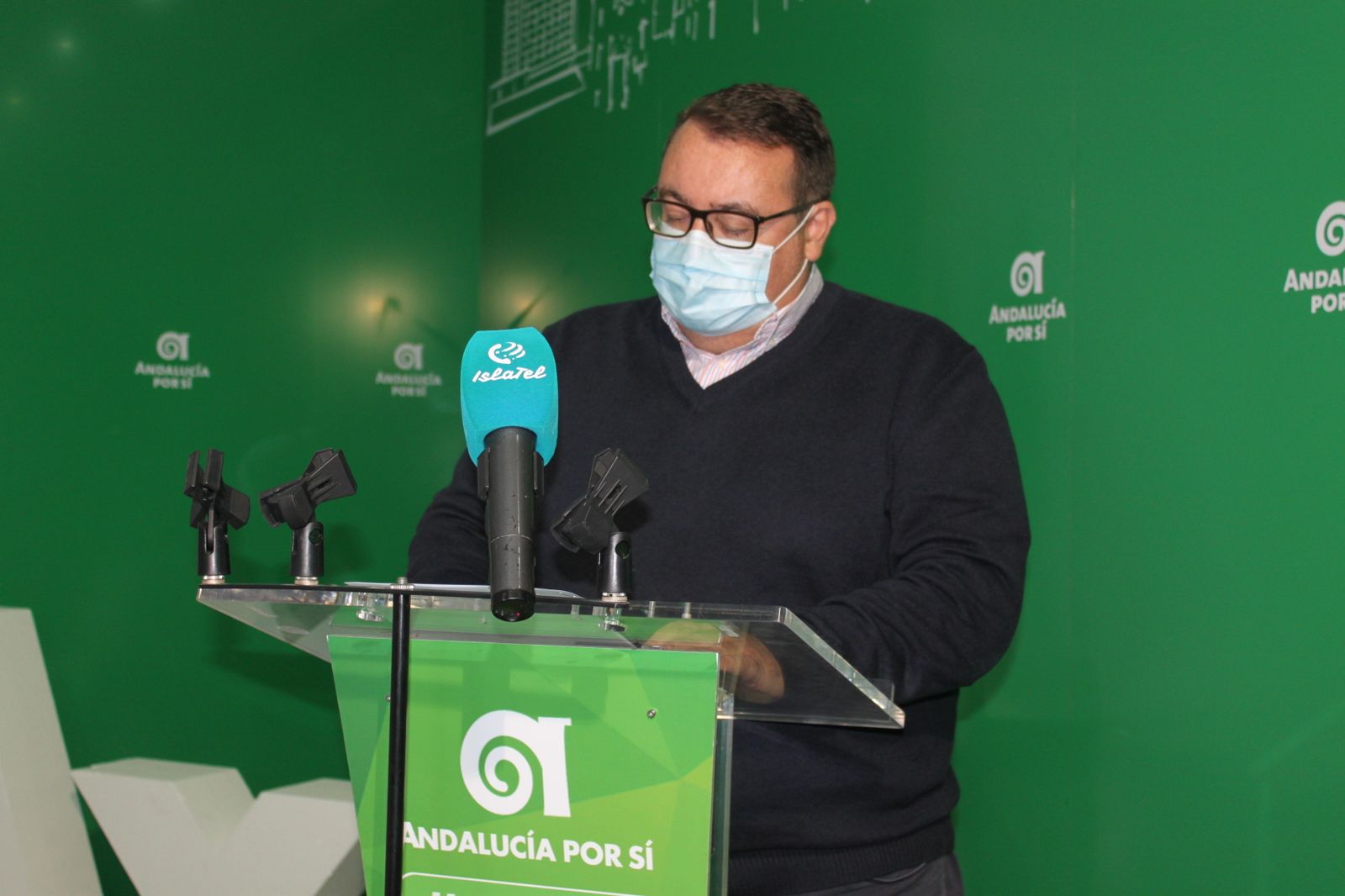 Lolo Picardo, en la sede de Andalucía por Sí.