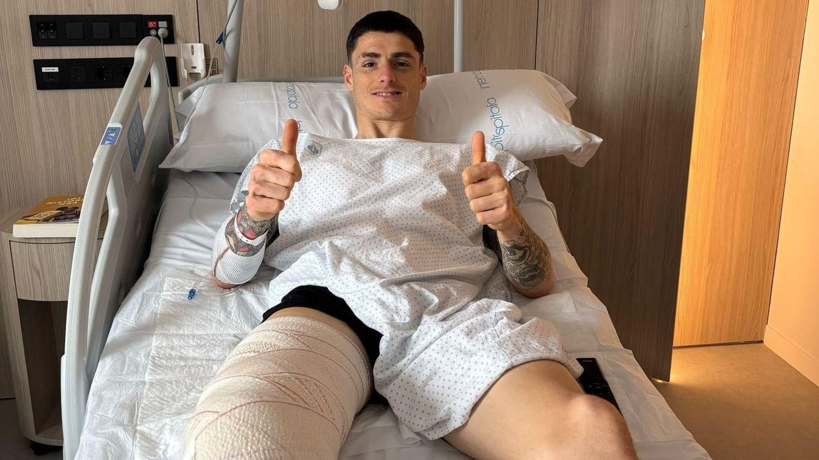 Eric Montes, recién salido de la operación.