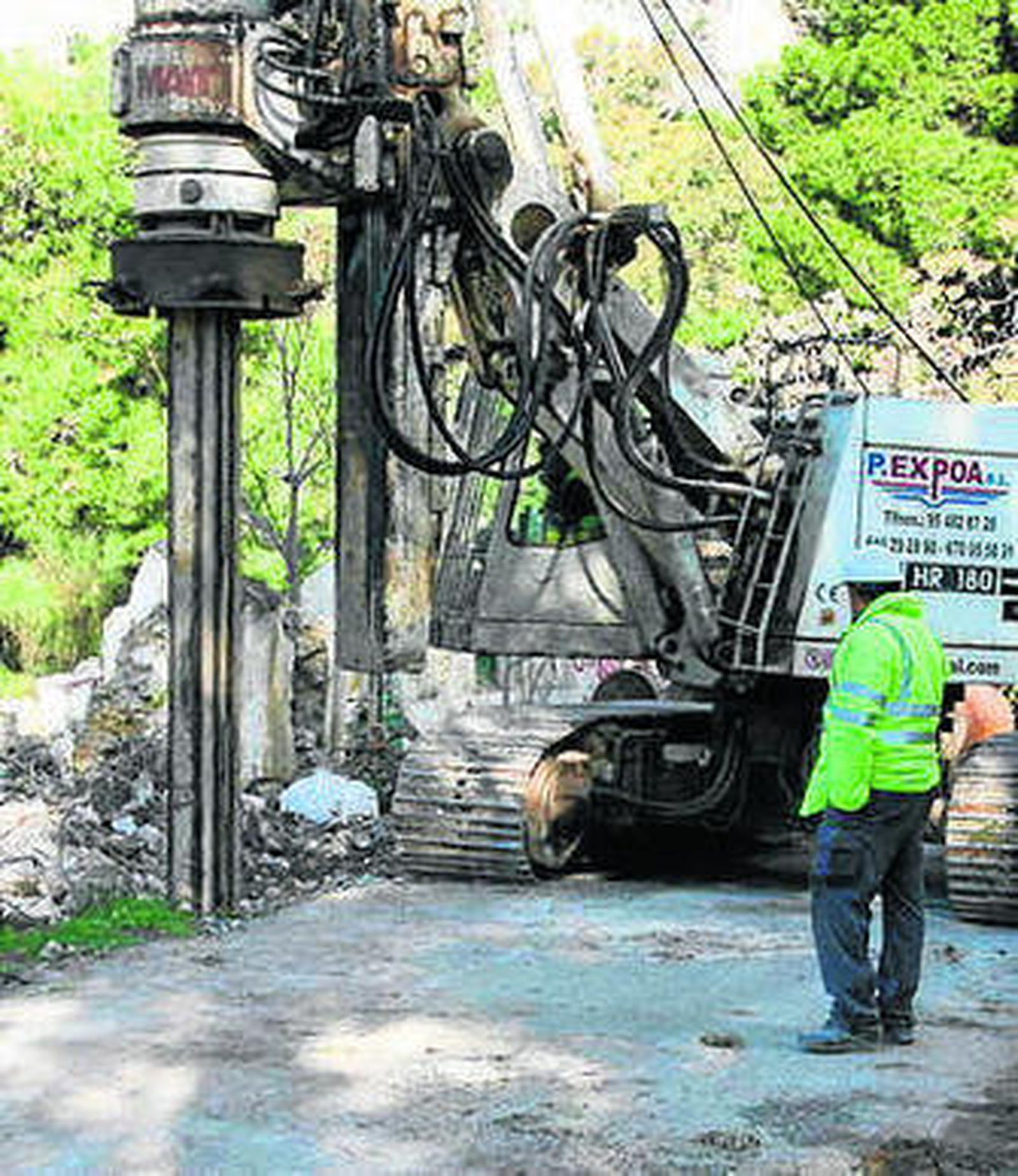 Los trabajos de contención.