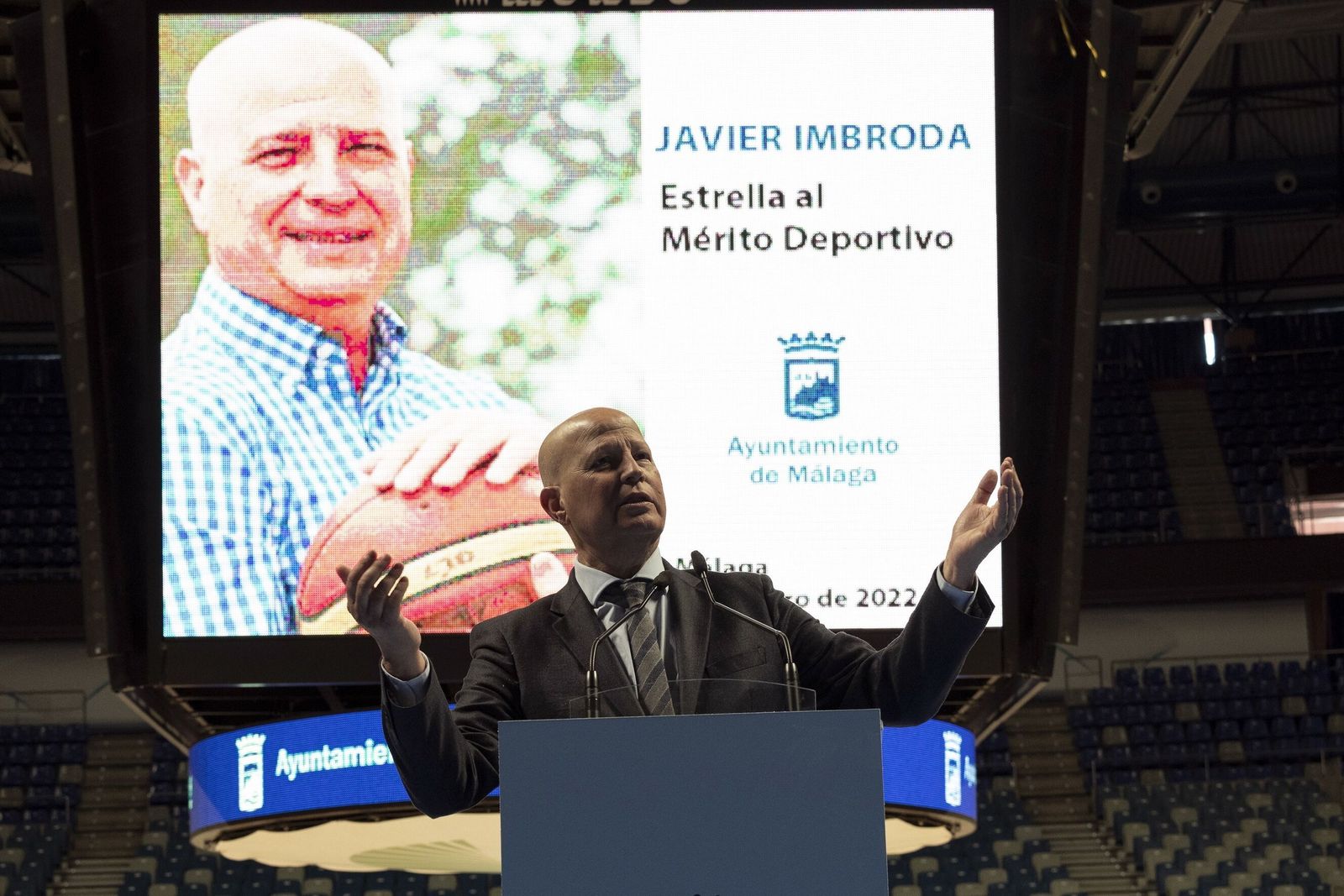 Javier Imbroda, en un acto reciente en el Carpena.