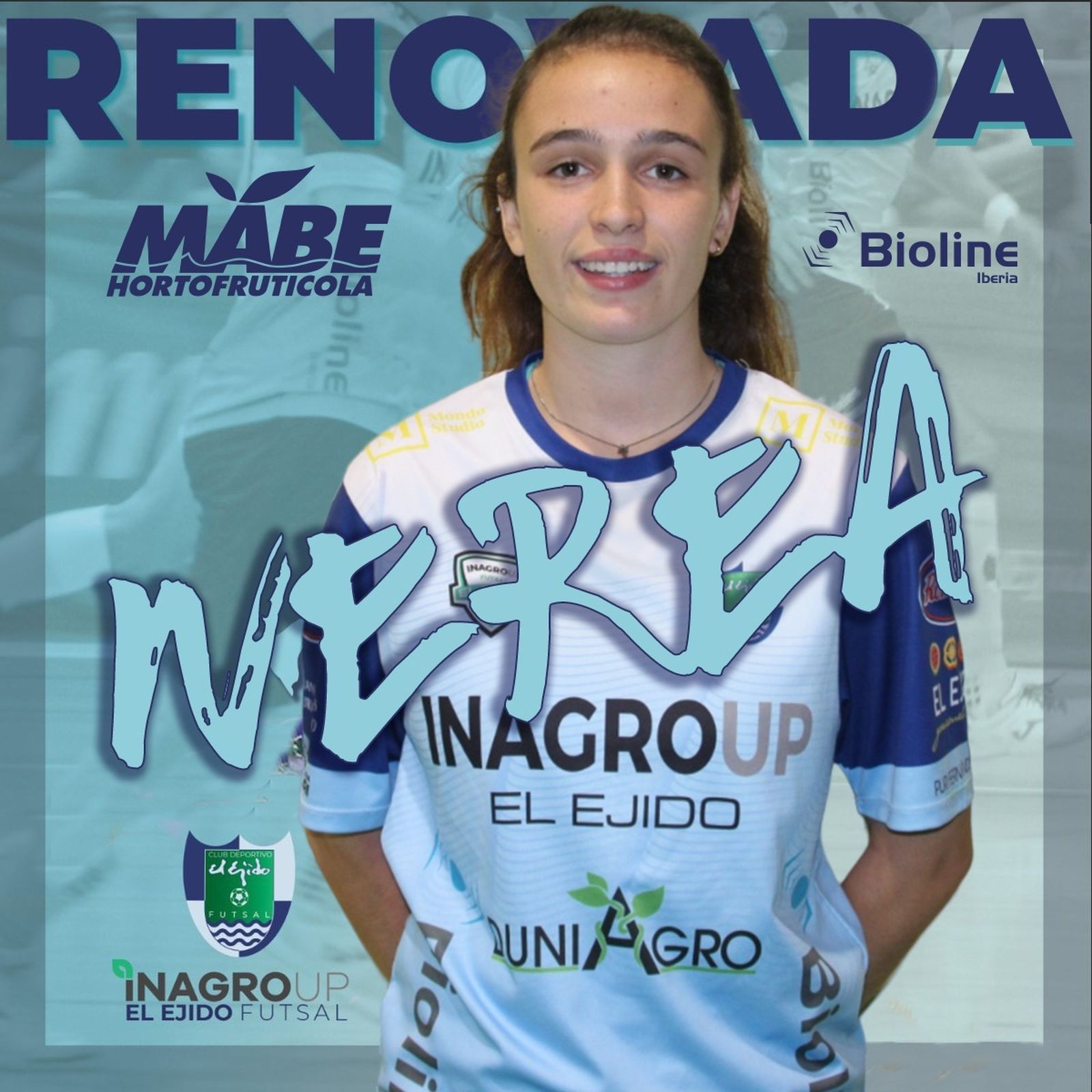 Cartel con el que el femenino de El Ejido Futsal anunciaba que Nerea González pasaba a ser jugadora del primer equipo..