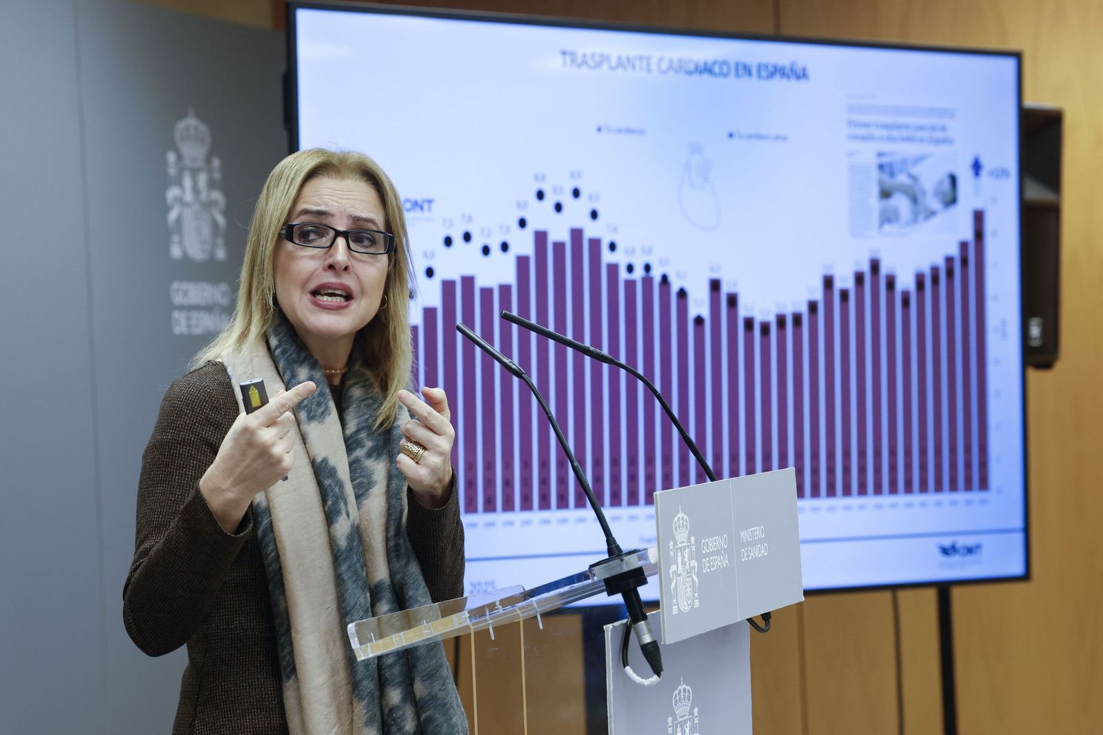 La directora general de la Organización Nacional de Trasplantes, Beatriz Domínguez-Gil, en la presentación de los datos.