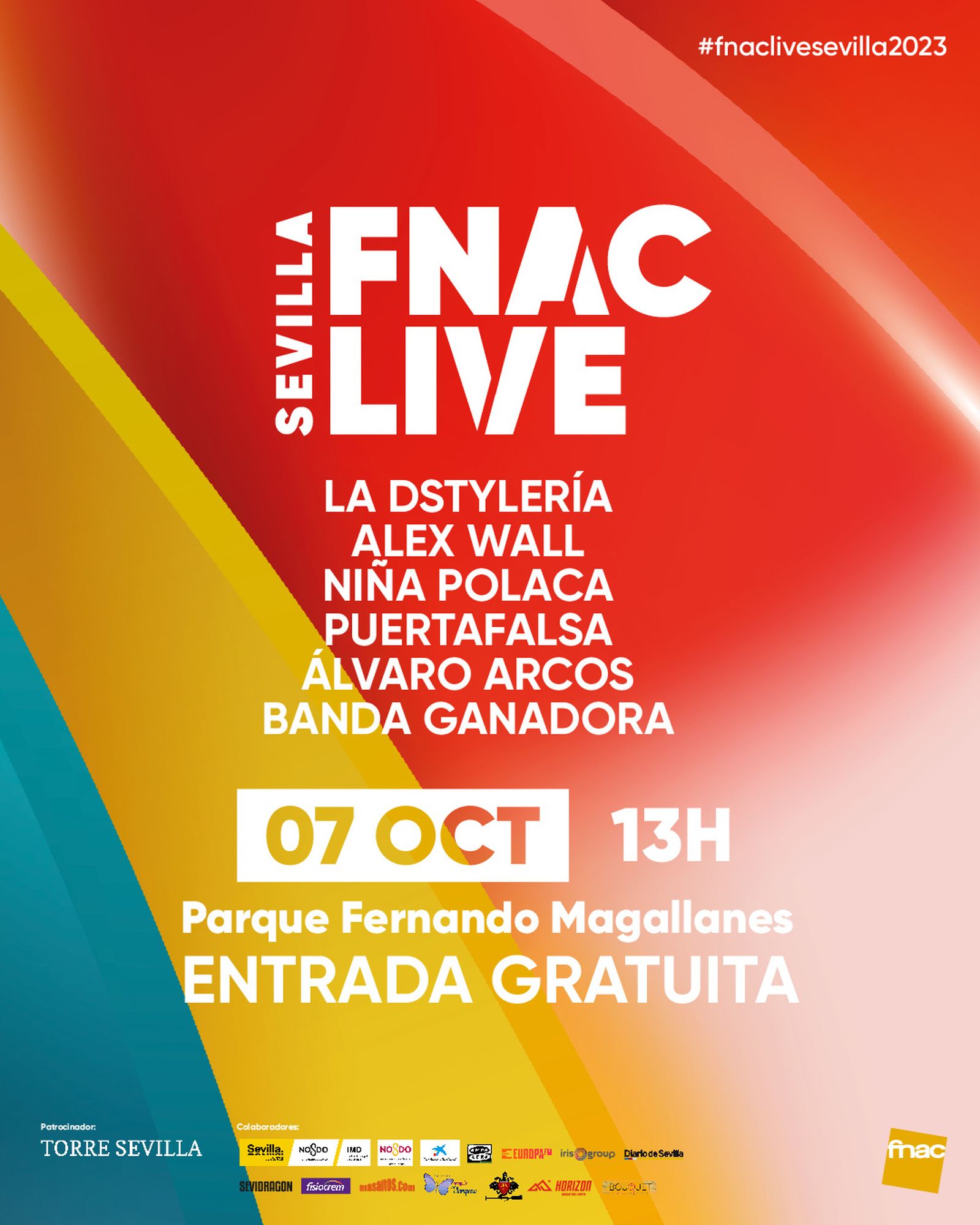 Detalle del cartel anunciador de Fnac Live Sevilla 2023.