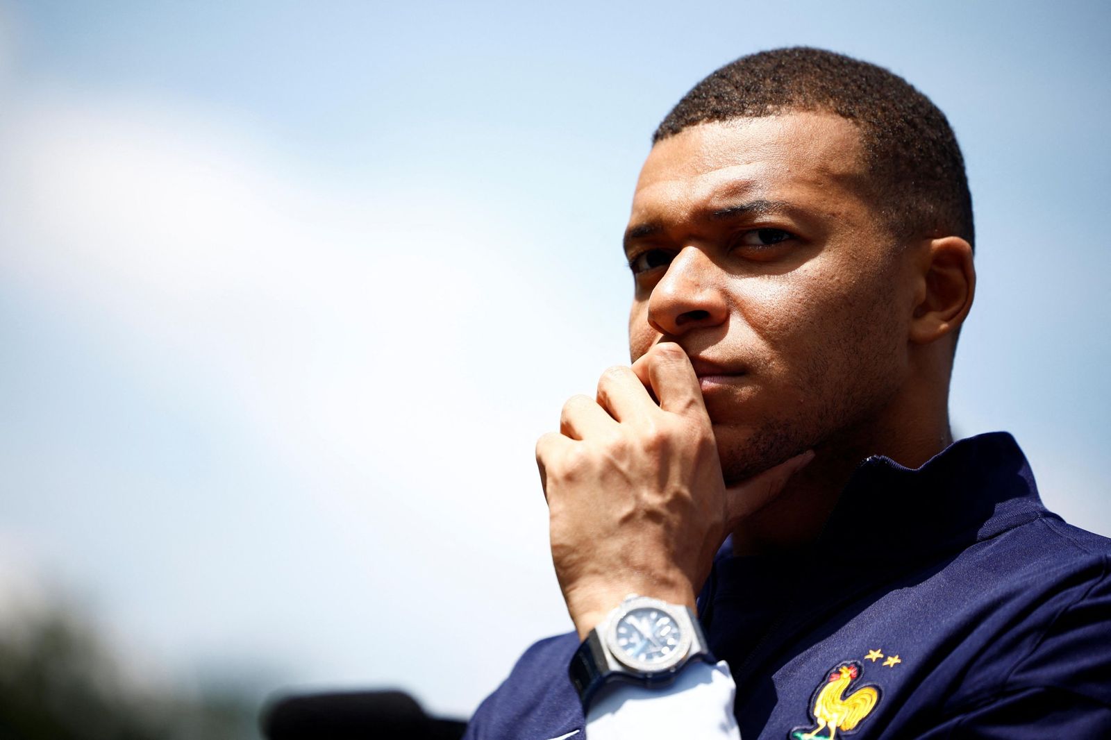 Kylian Mbappé, concentrado con la selección francesa este martes.
