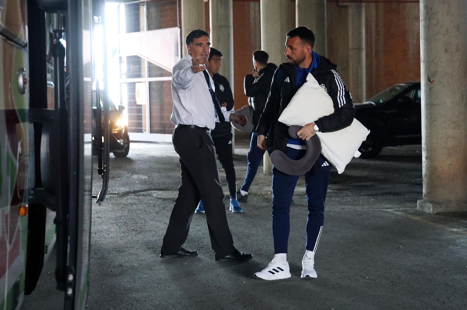 Imágenes de la salida del Recreativo de Huelva a Murcia