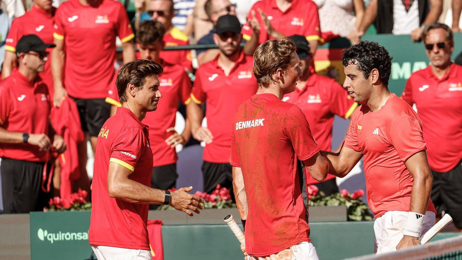Jaume Munar y David Ferrer tras la derrota.