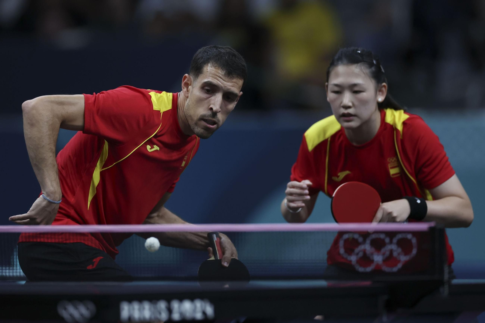 Álvaro Robles y María Xiao durante el choque de octavos de final.