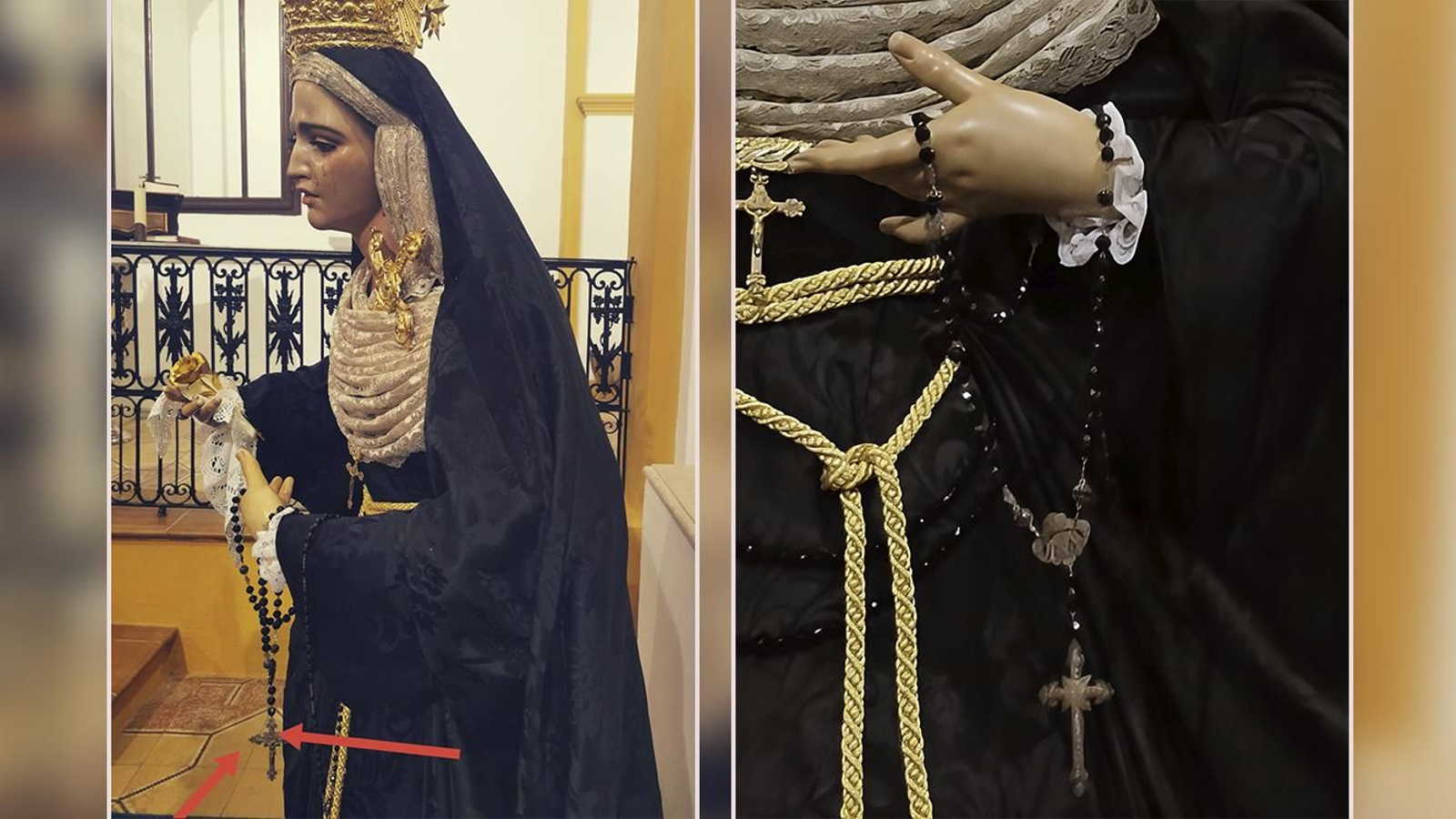 Rosario robado a la Virgen de la Pureza en la iglesia de Vera.