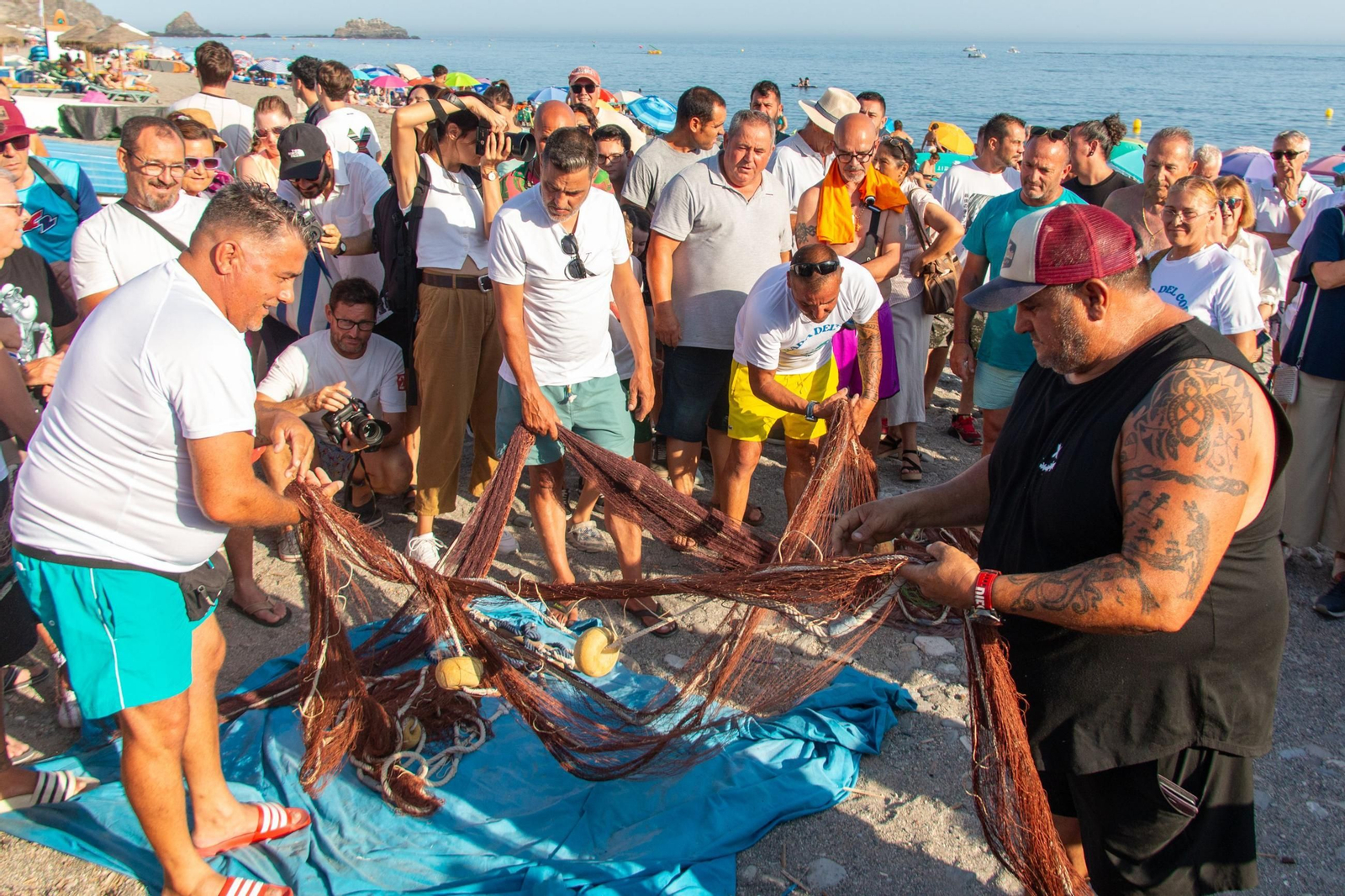 Almuñécar recreó esta práctica de pesca el pasado Día del Carmen.