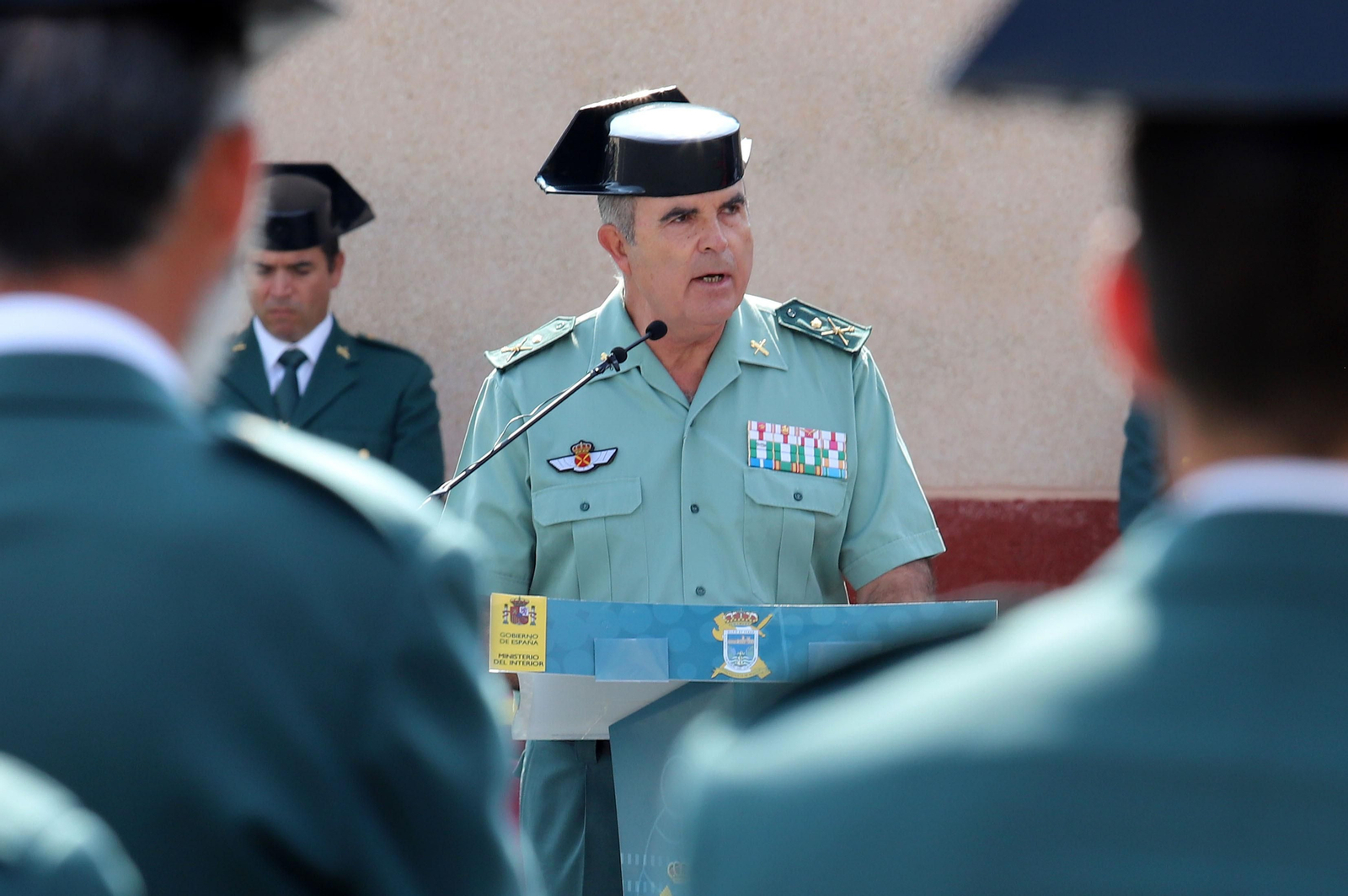 Imágenes de la toma de posesión de Andrés López como coronel jefe de la Comandancia de la Guardia Civil en Huelva