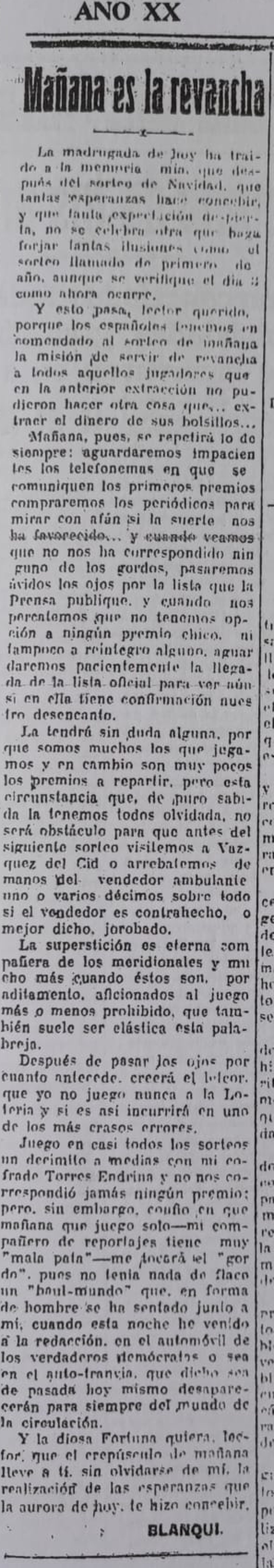 Diario de Huelva, 2 de enero de 1927.