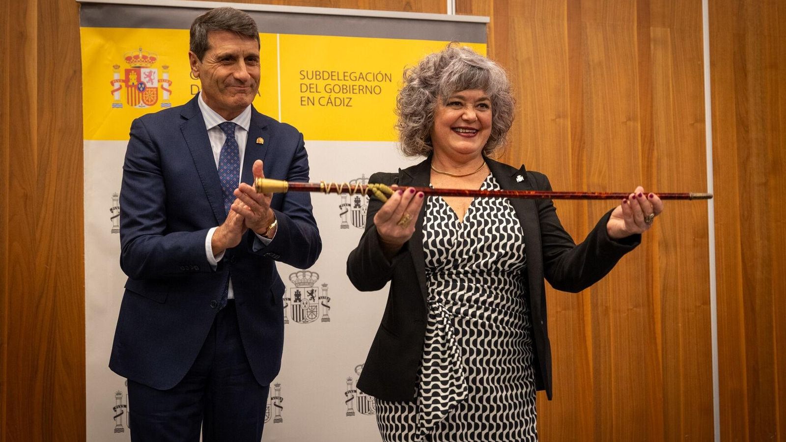 Blanca Flores, en su toma de posesión como subdelegada del Gobierno en Cádiz, en febrero de 2024.