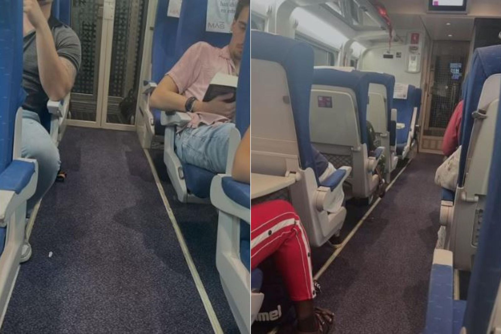 Imágenes del tren afectado.