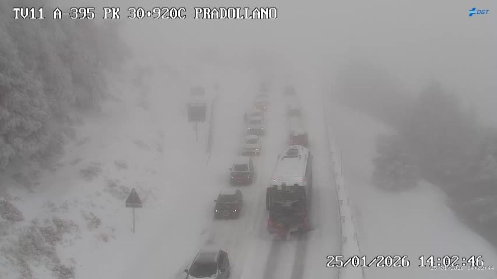 Situación actual en la A-395 en Pradollano