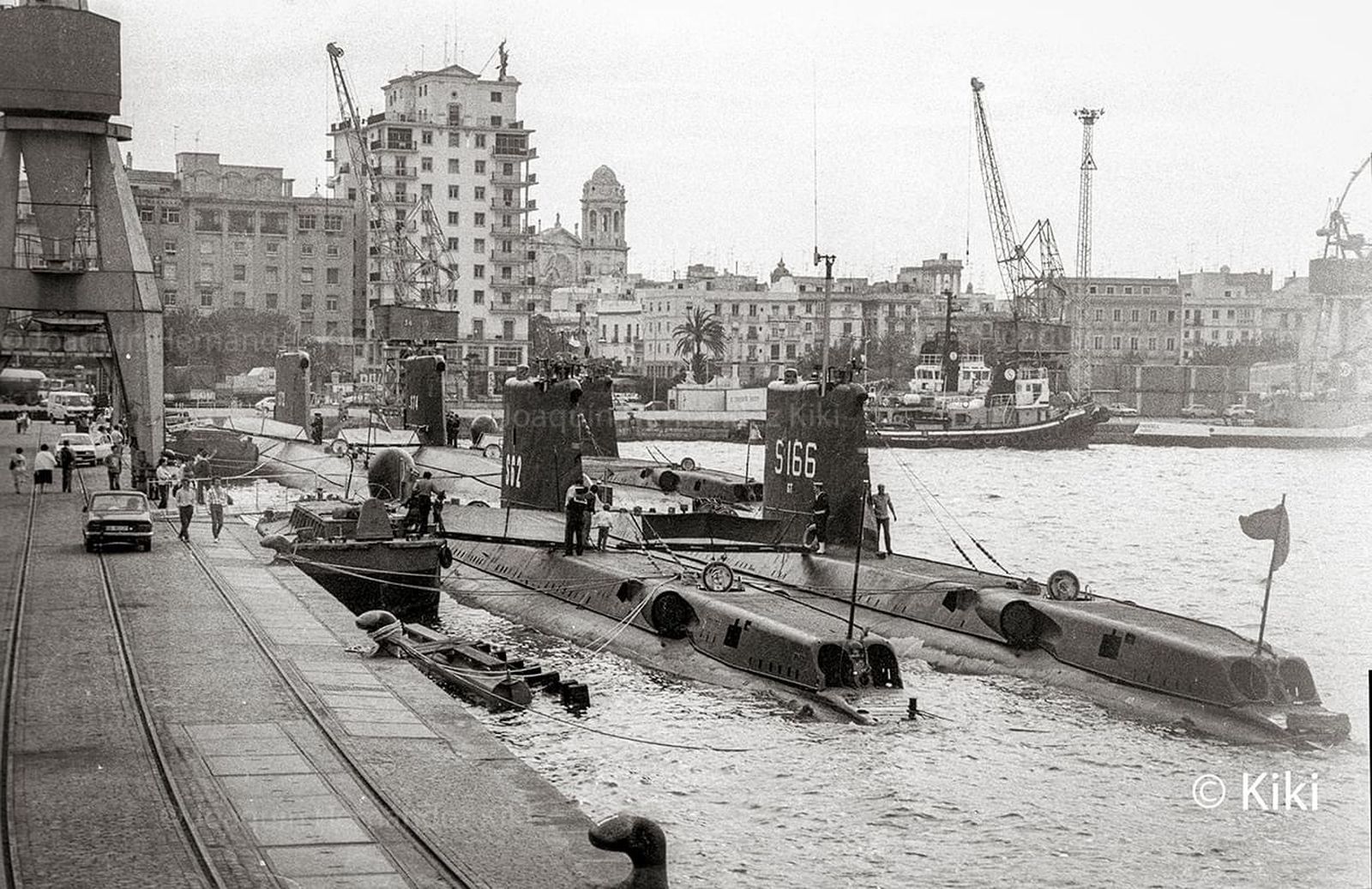 Submarinos de la OTAN en Cádiz. 1987. Foto Kiki