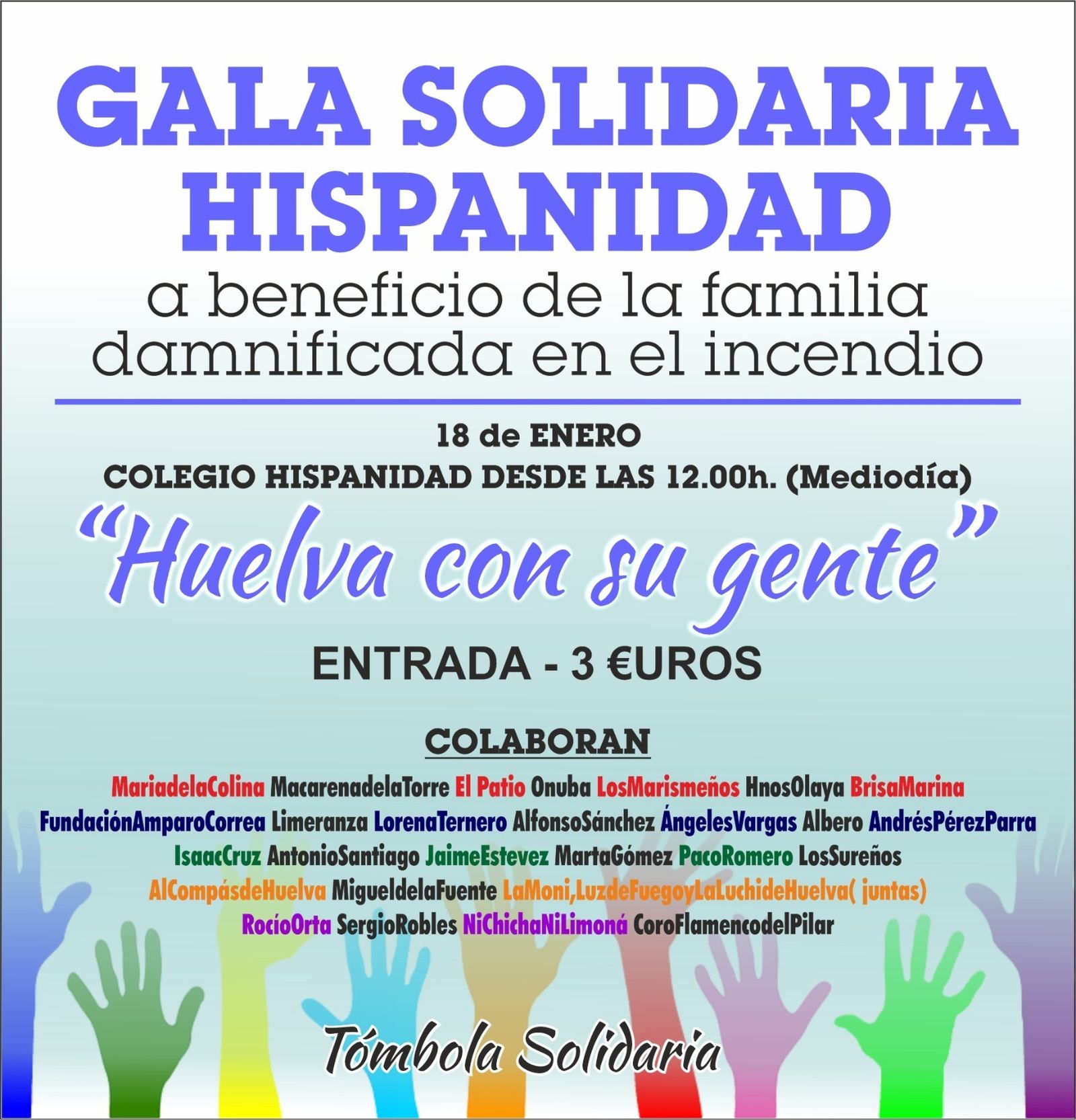 Cartel anunciador de la Gala Solidaria a beneficio de la Familia de la Hispanidad.