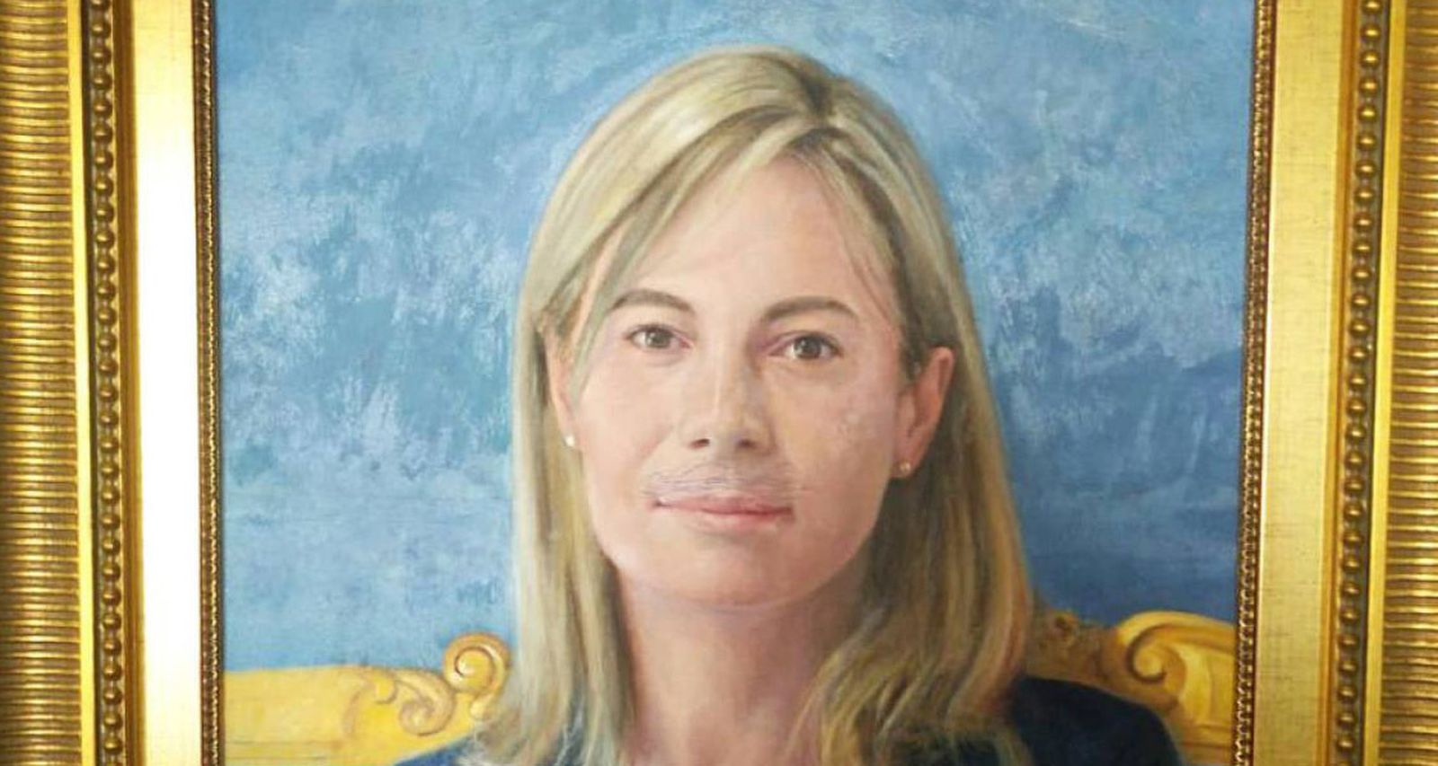 La imagen de Castedo con bigote azul a bolígrafo