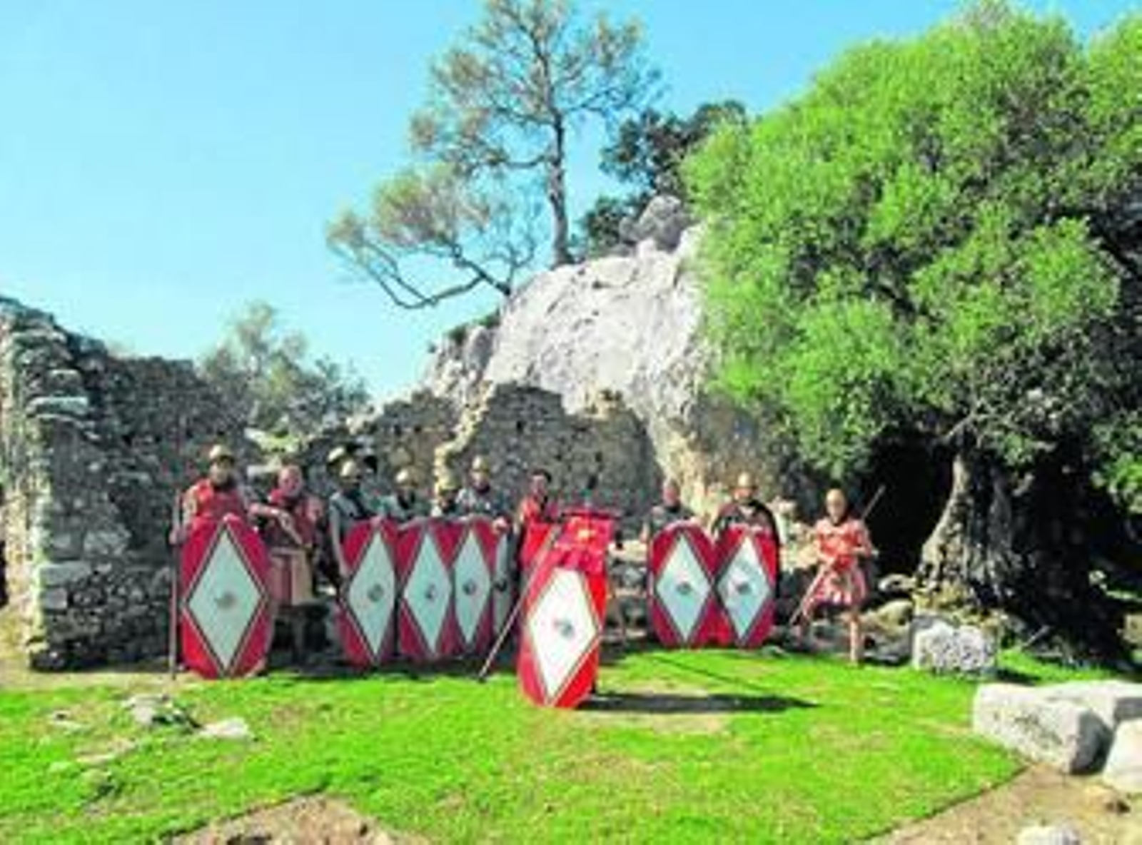 Una de las huestes de figurantes de la recreación histórica sobre los romanos.