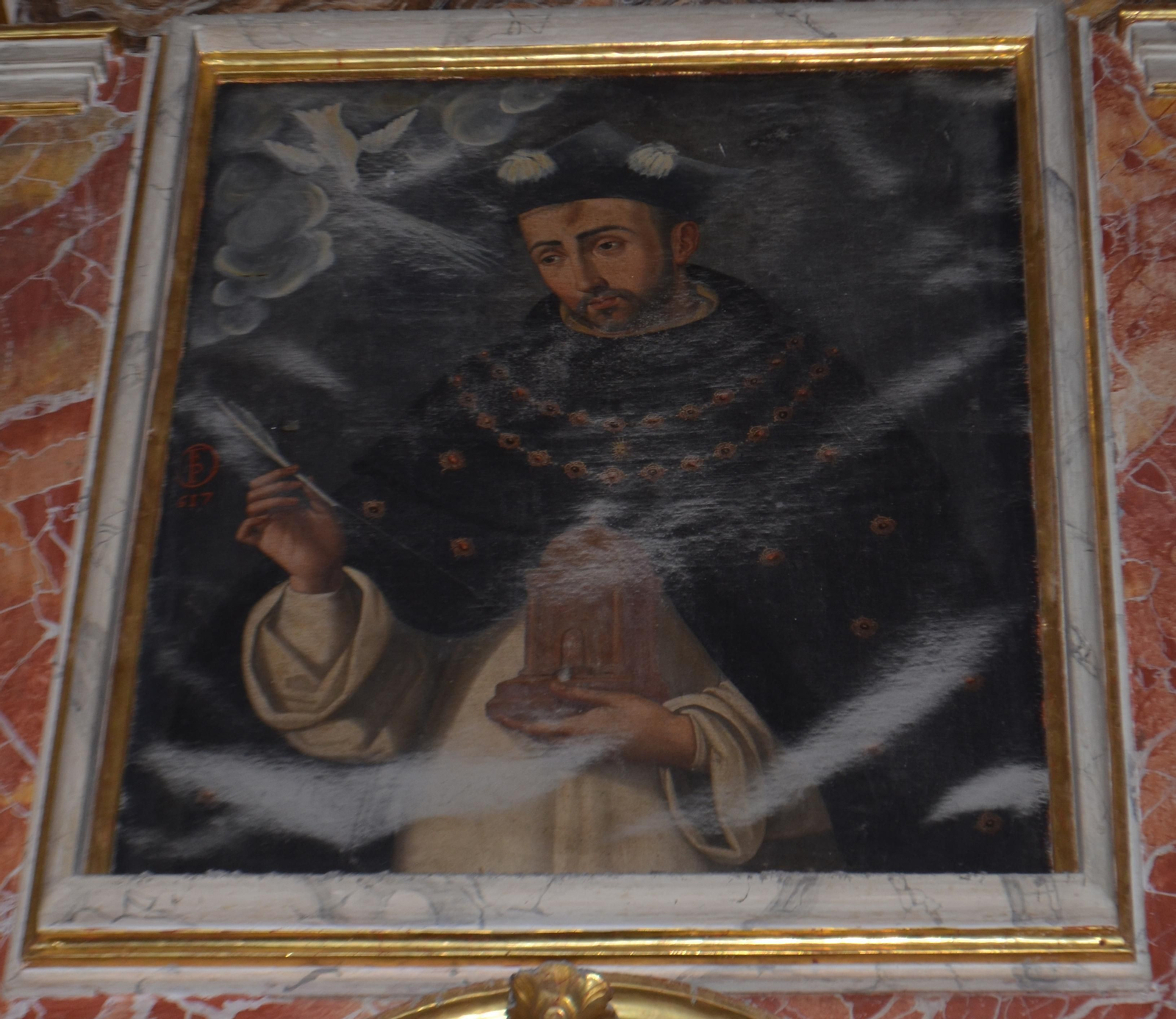 La imagen de Santo Tomás de Aquino que el historiador Antonio Romero Dorado atribuye a Francisco Pacheco.
