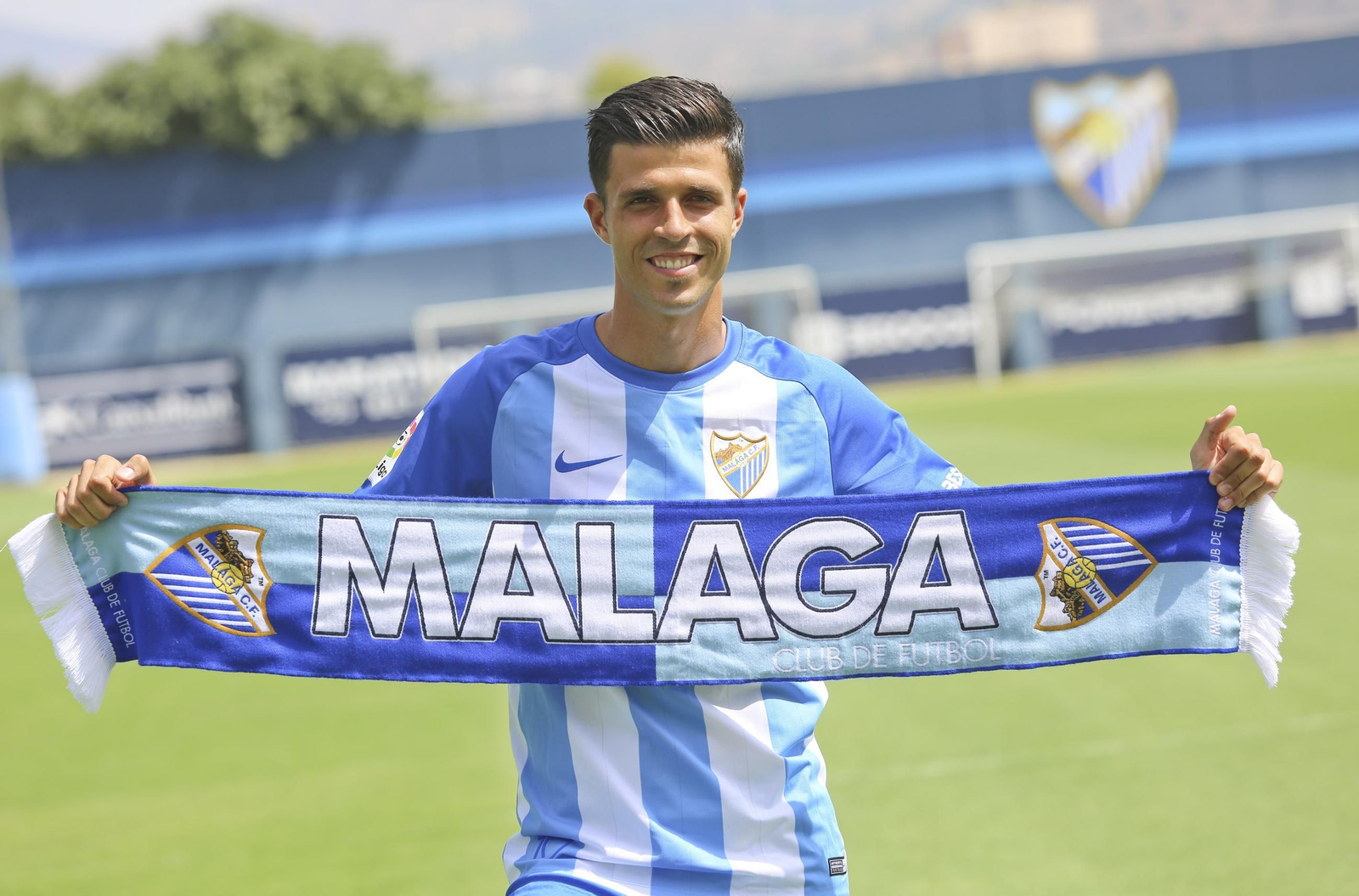 Héctor Hernández, en su presentación con el Málaga
