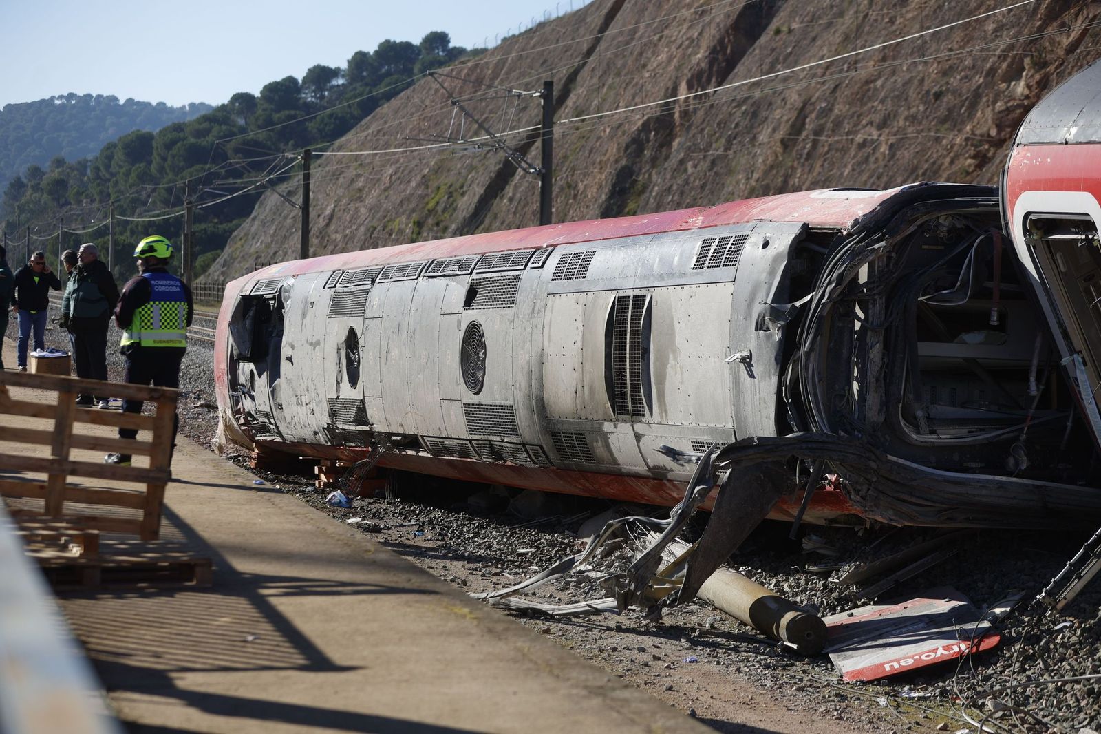 Uno de los trenes accidentados.