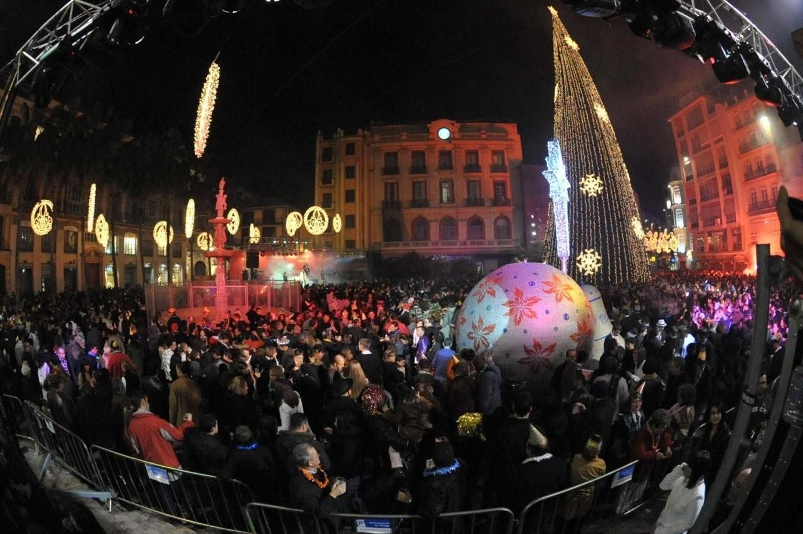 Celebración de Nochevieja en la plaza de la Constitución de la capital.