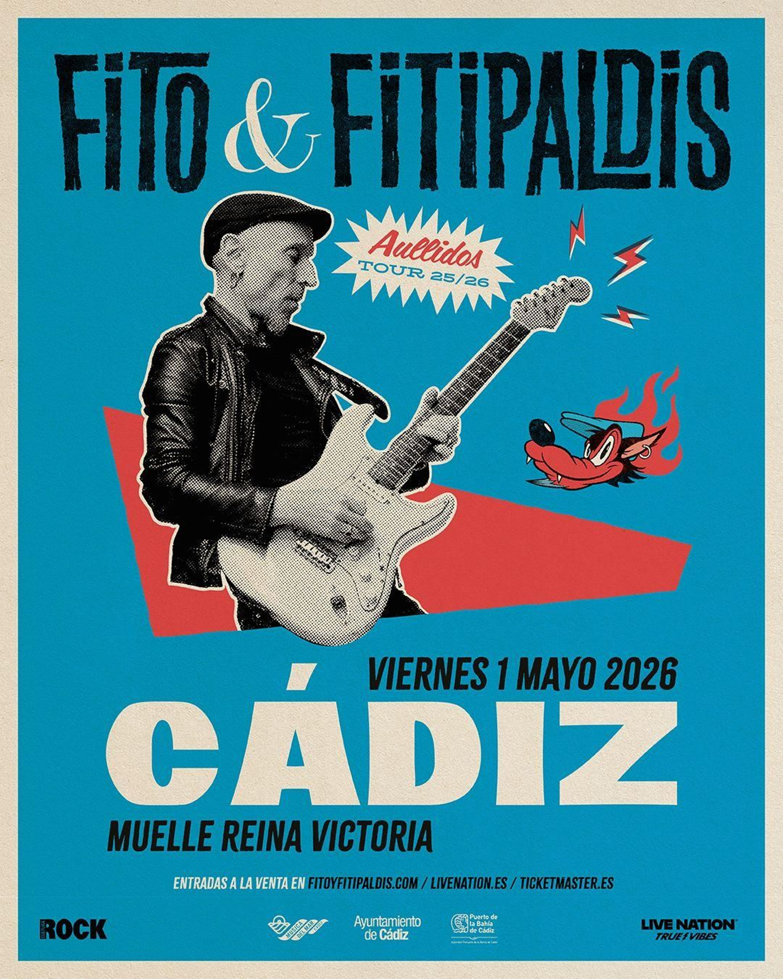 El cartel del concierto en Cádiz de Fito & Fitipaldis