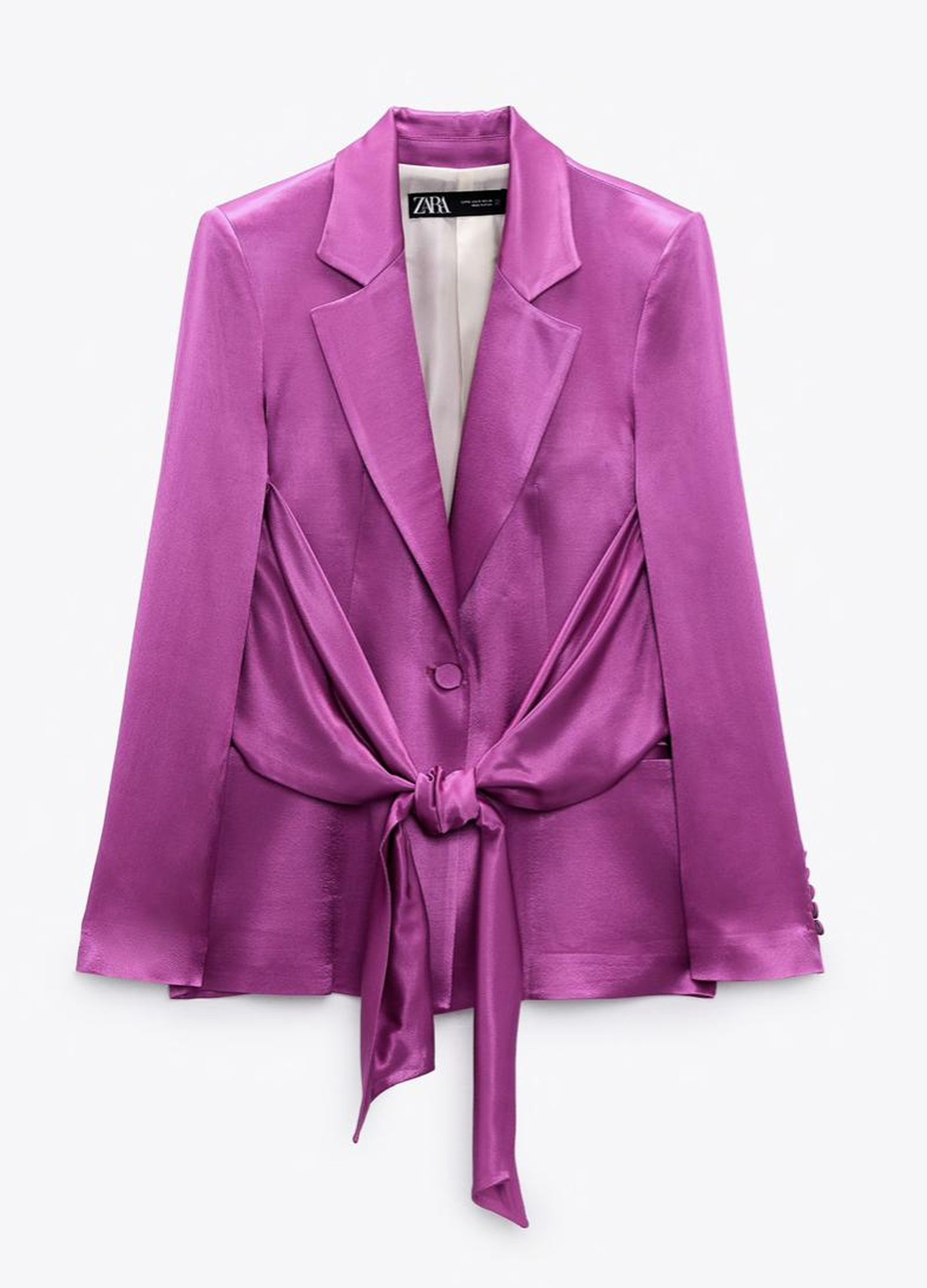 Blazer satinada fucsia