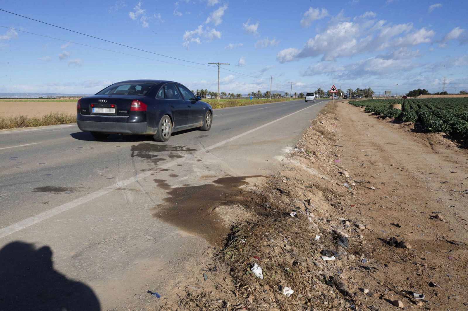 Lugar don de se produjo el accidente entre La Palma y Torre Pacheco, donde cinco jóvenes han muerto.