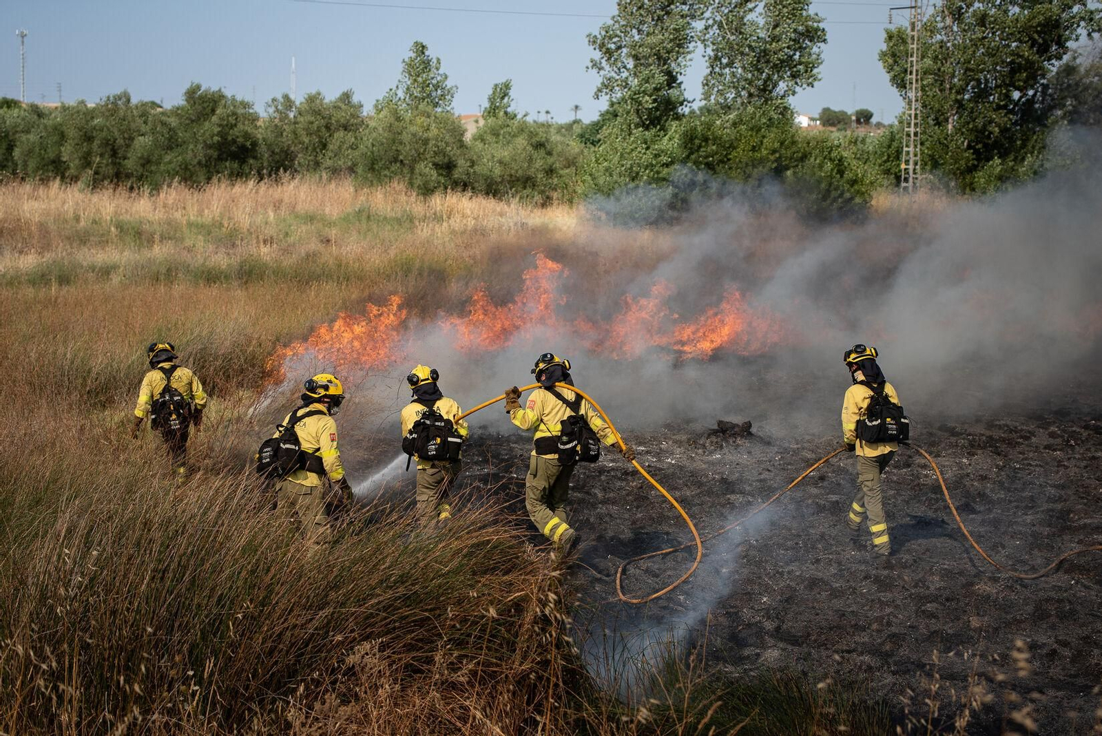 Actuación del Plan Infoca en el incendio de Bonares el pasado mes de julio.