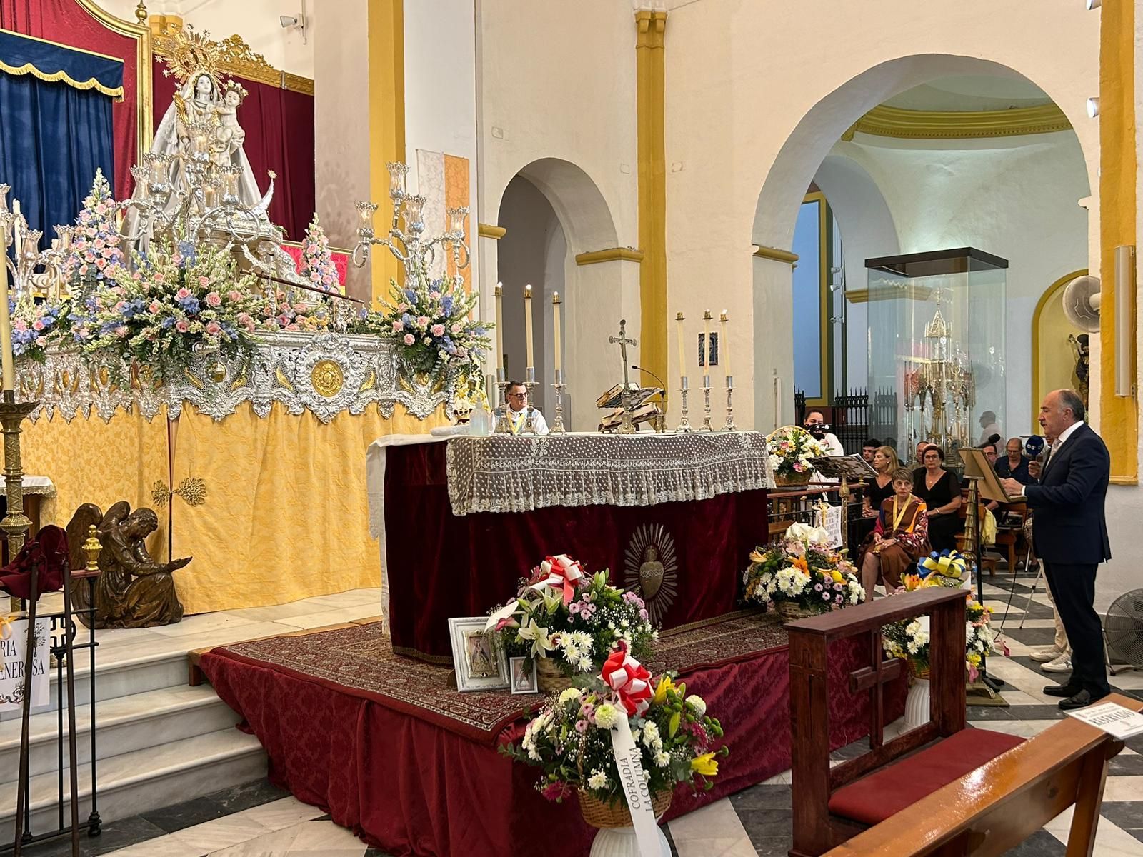 Landaluce, durante la renovación del voto a la Virgen de la Palma.