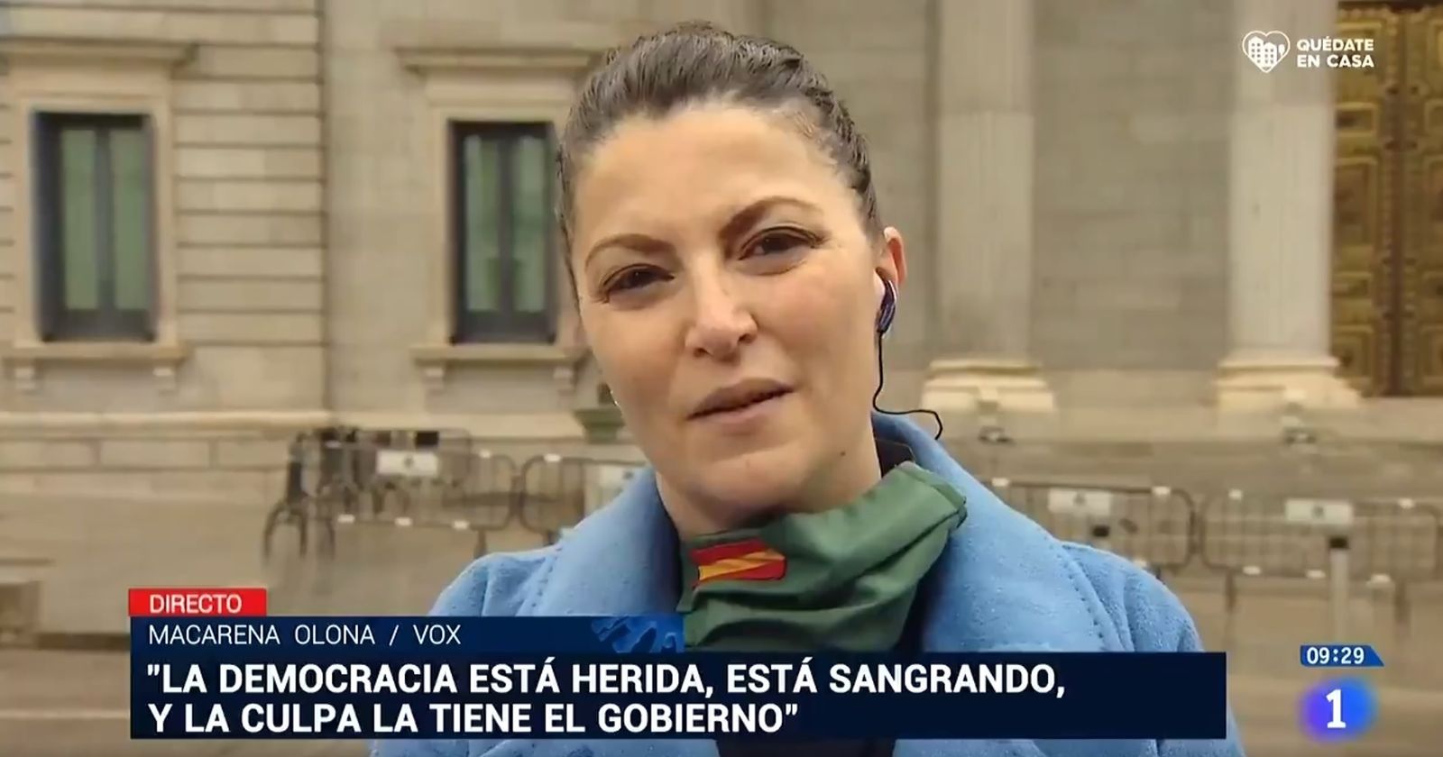 Macarena Olona durante su intervención en TVE