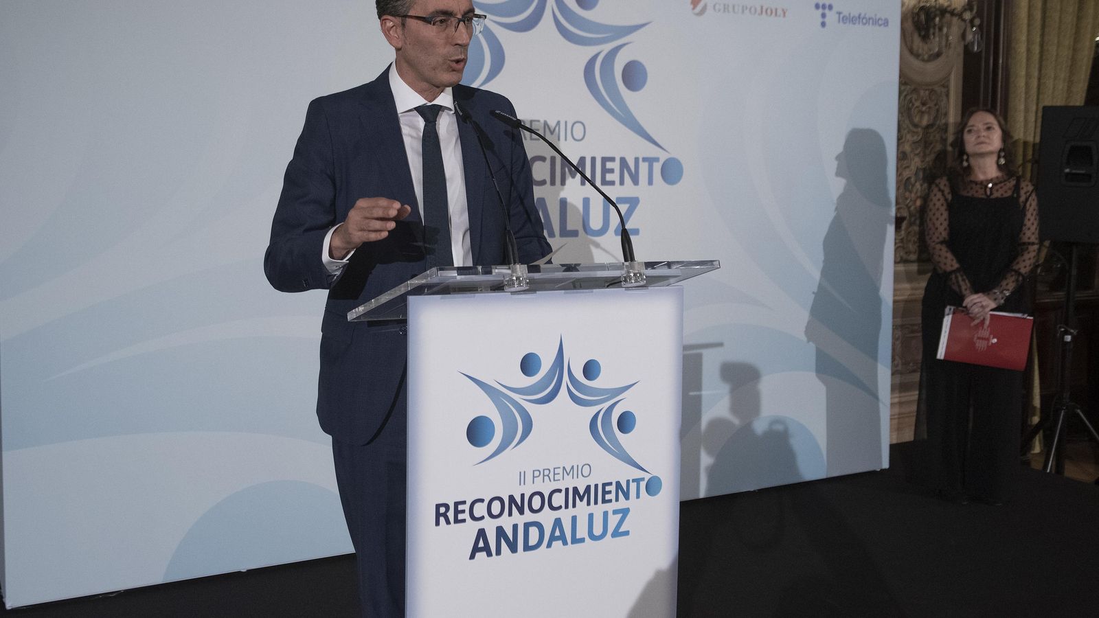 Joaquín Segovia durante su discurso en el II Premio Reconocimiento Andaluz.