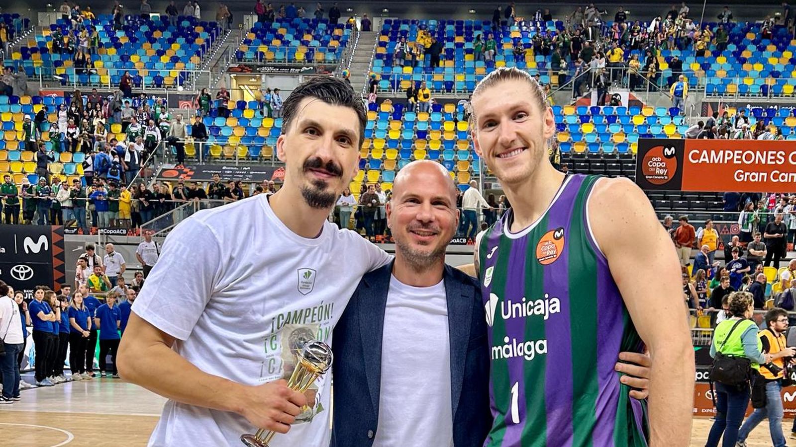 Djedovic, Jankovski y Osetkowski, en Gran Canaria tras ganar la Copa el Unicaja.