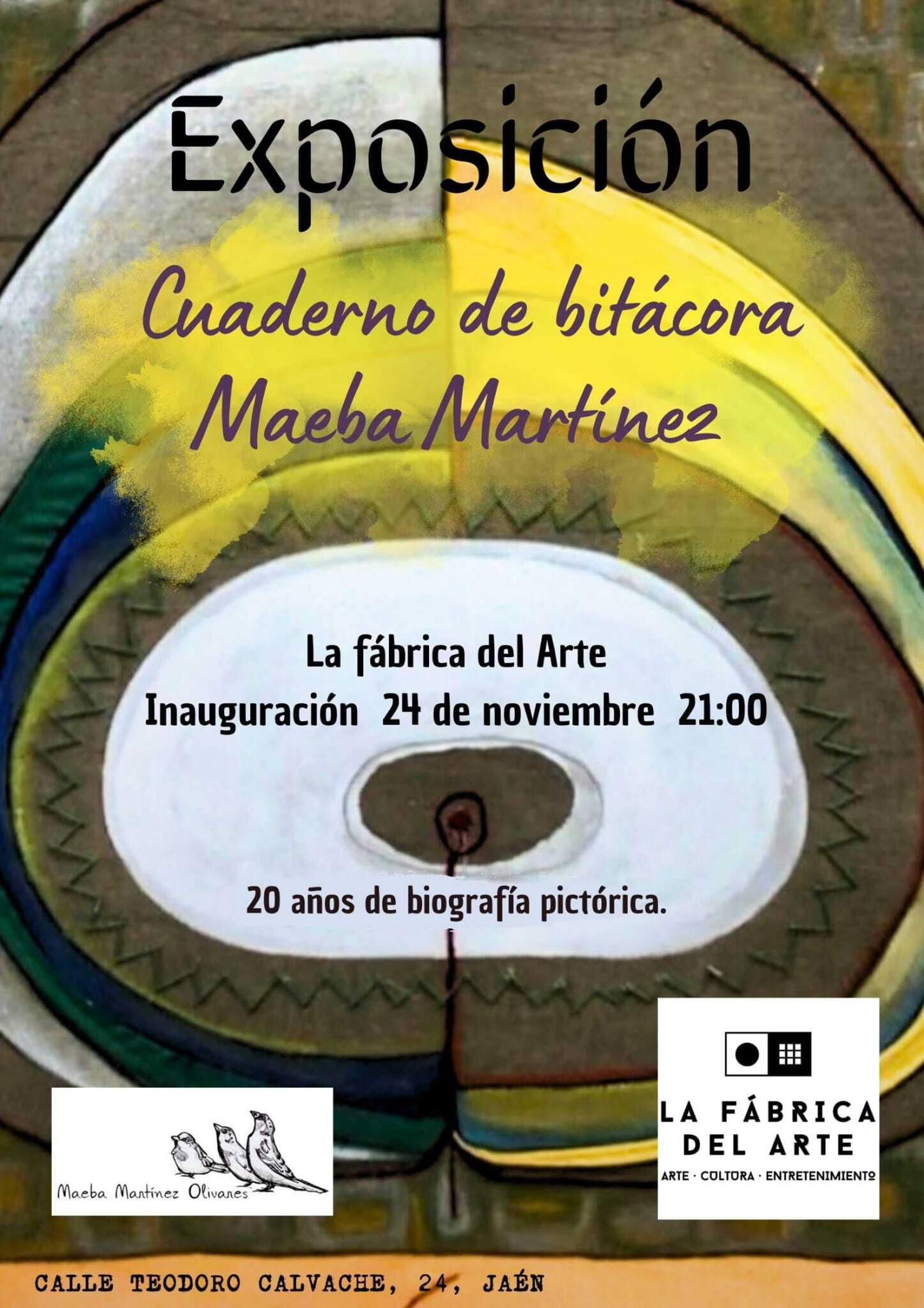 Cartel de la exposición de la artista plástica jiennense en La Fábrica del Arte.