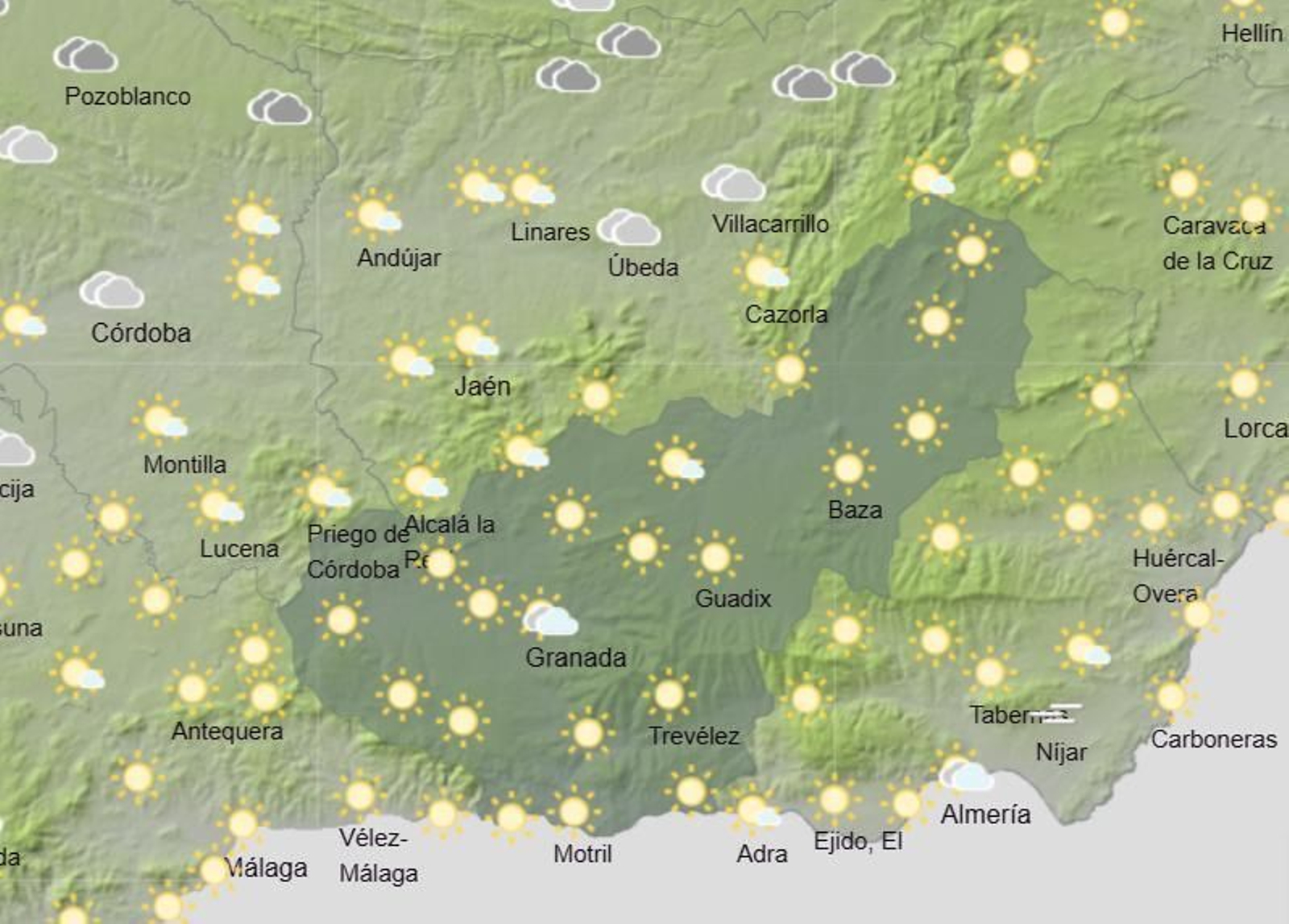 Tiempo en Granada | Cielos despejos pero mínimas de dos grados