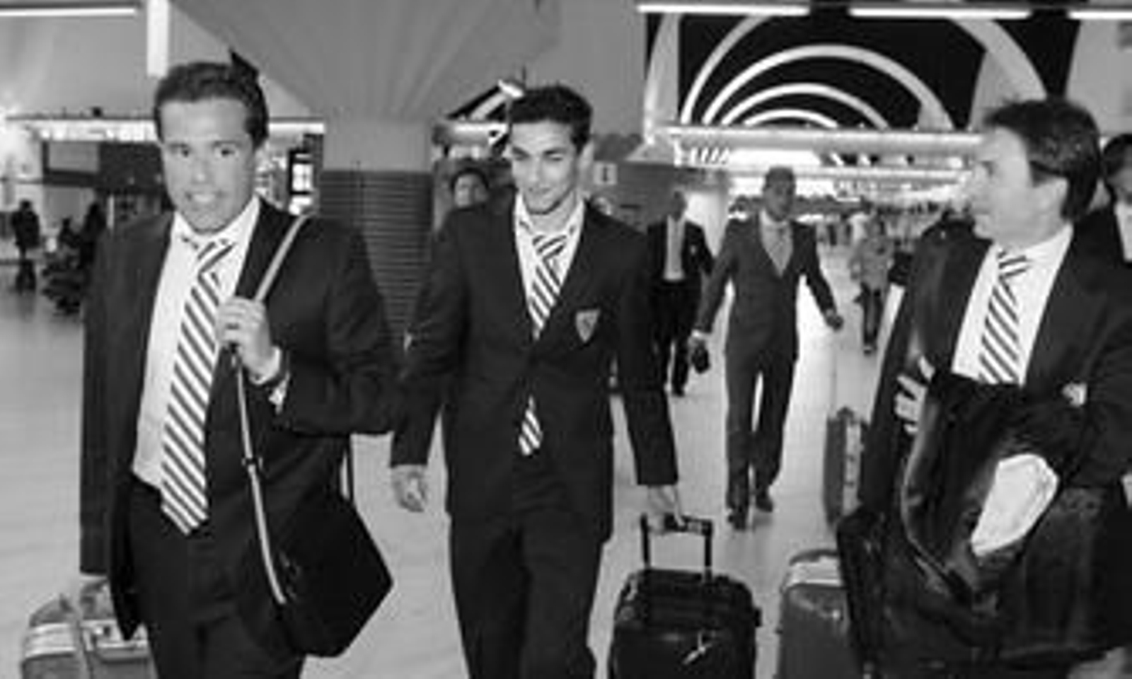 Manolo Jiménez, sonriente antes de partir hacia Madrid.