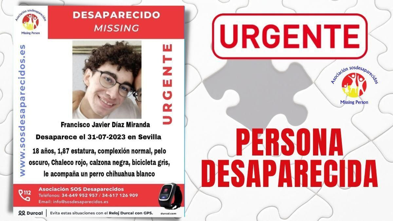 Buscan a un joven desparecido en Sevilla desde el 31 de julio