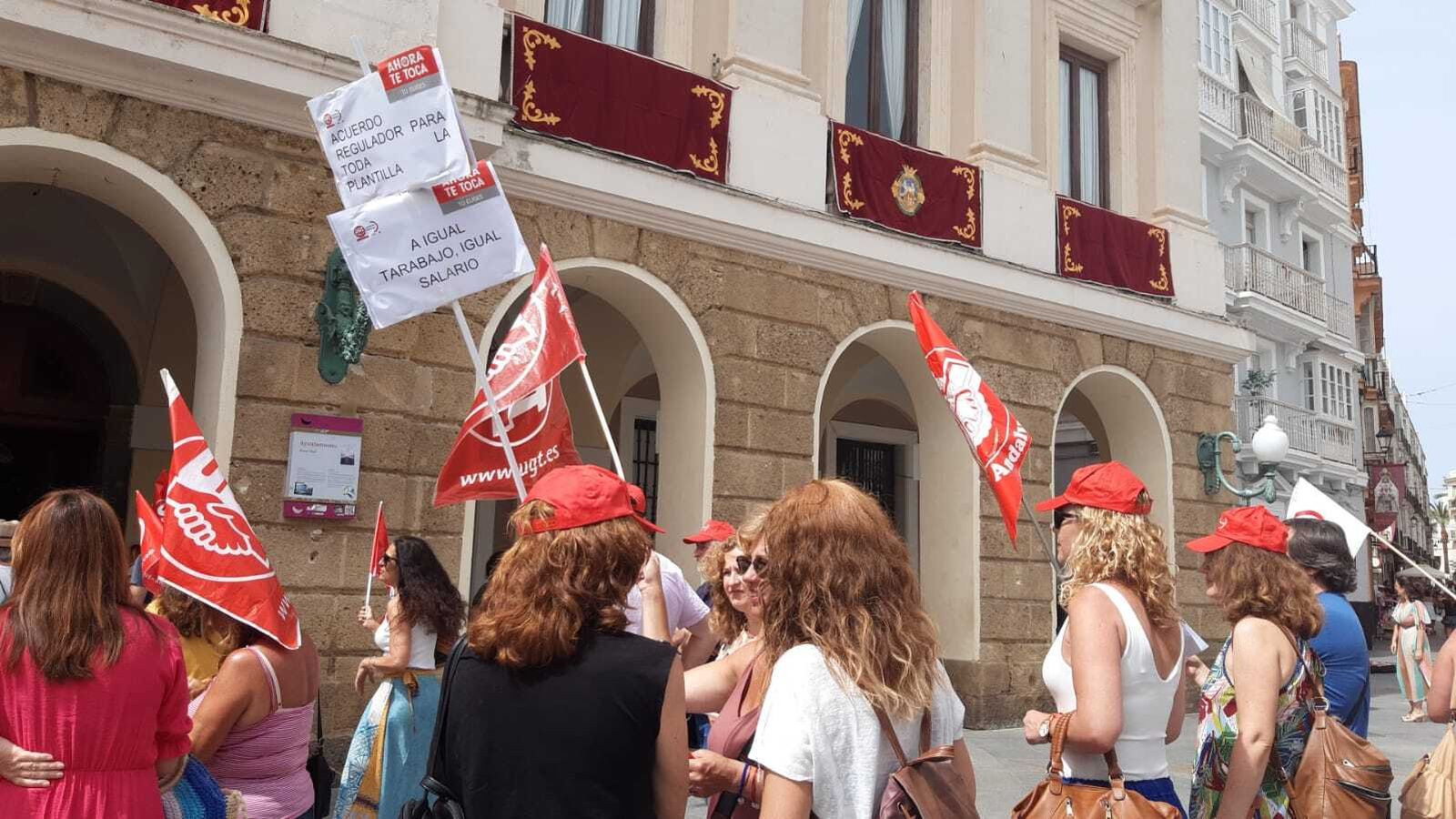 Un momento de la concentración de este viernes.