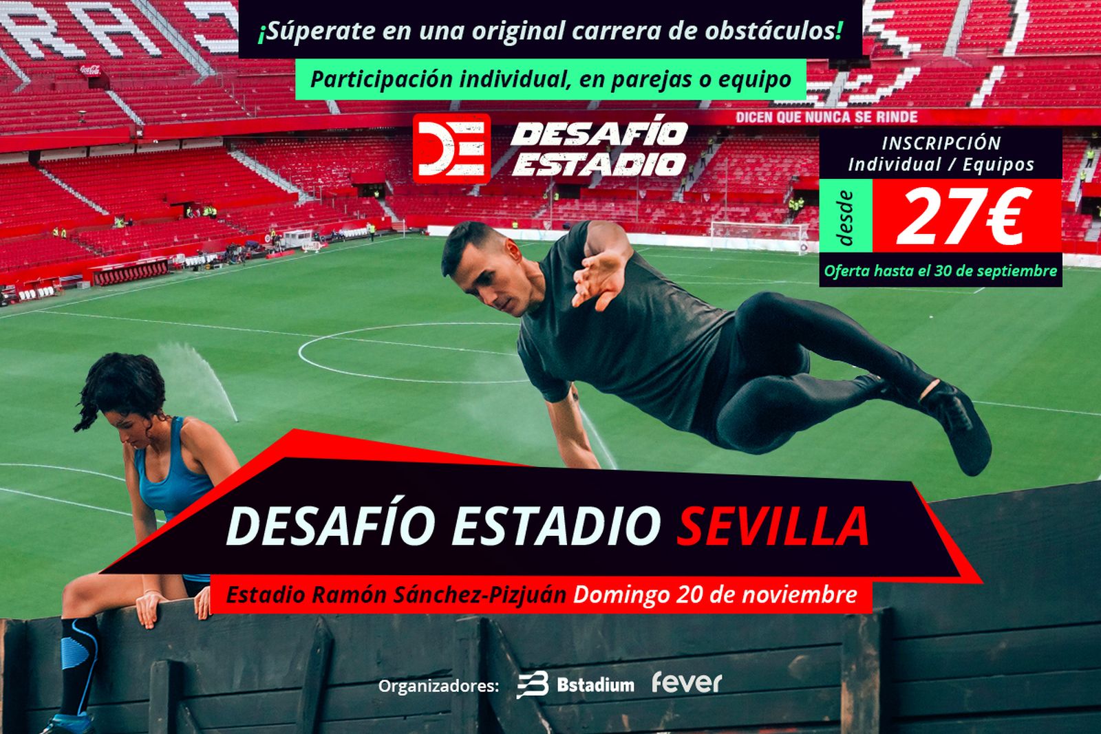 Cartel anunciador del evento en el estadio nervionense.